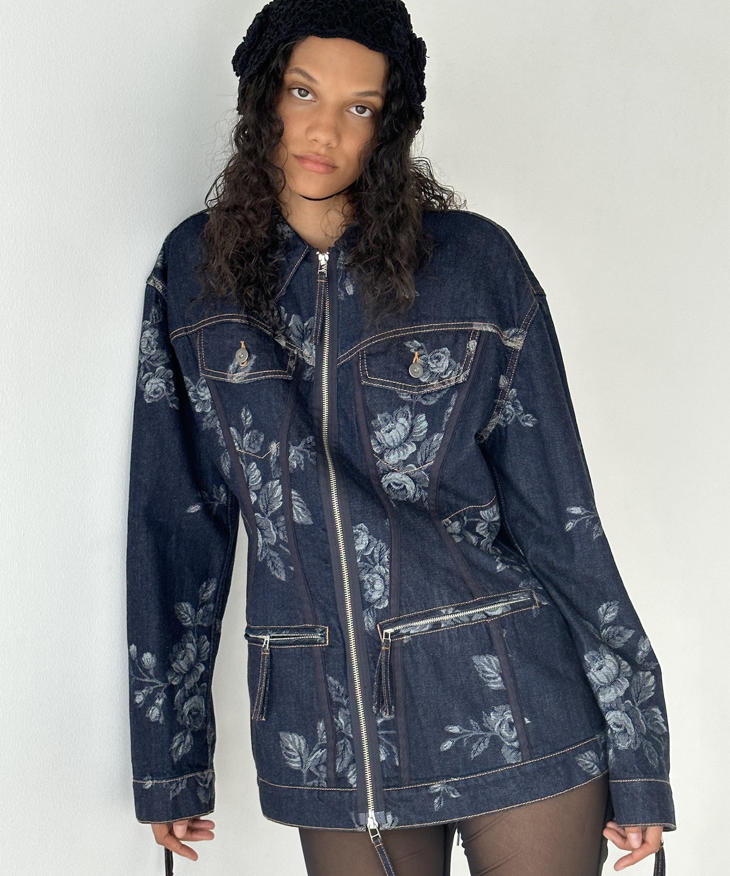 ROSE DENIM ZIP-UP JACKET FETICO