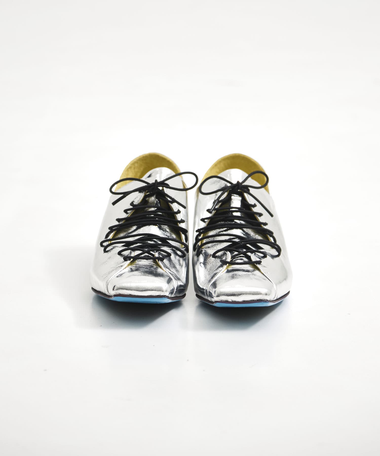 lace-up square toe  pumps MANA