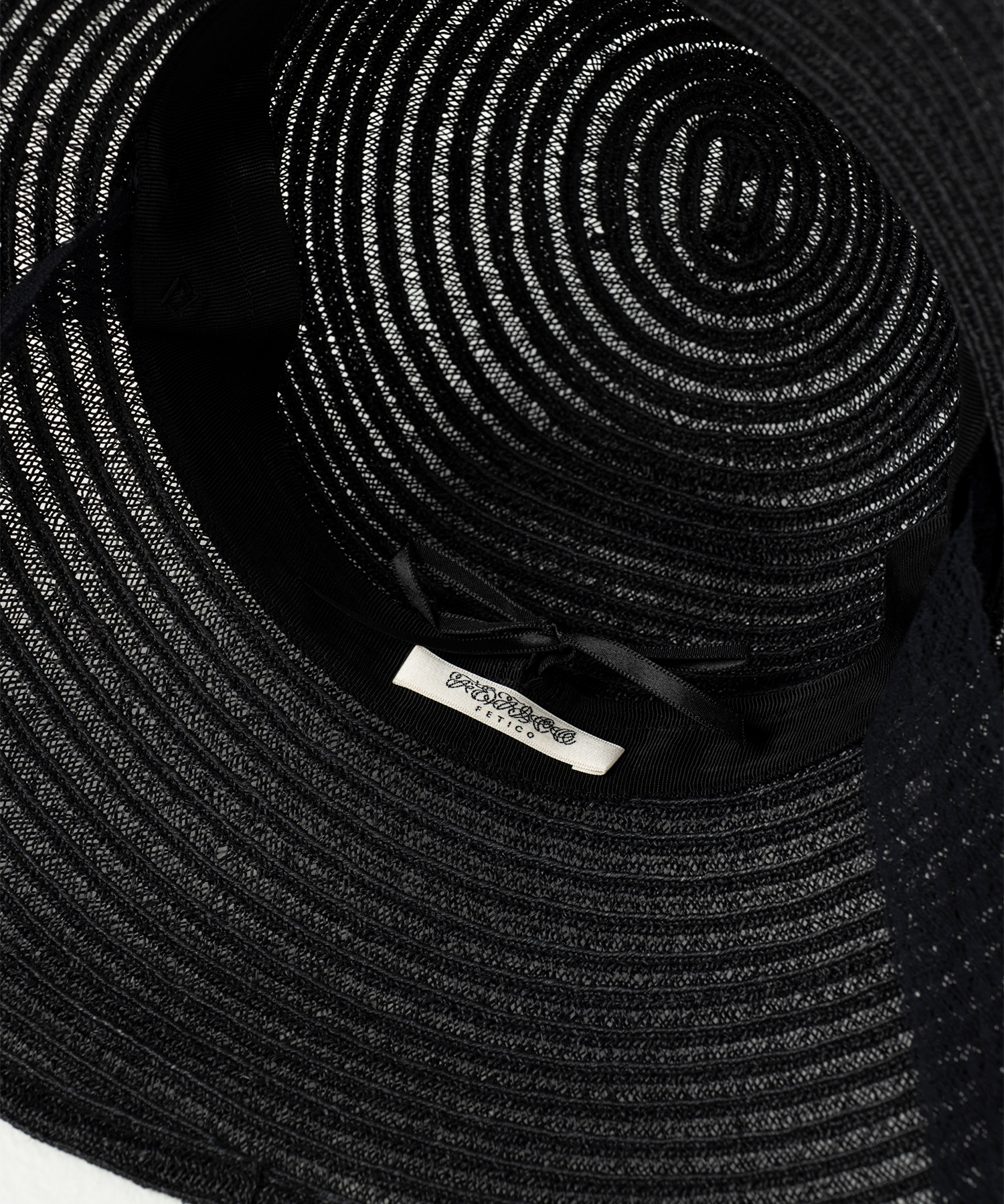 STRAW HAT WITH LACE RIBBON FETICO