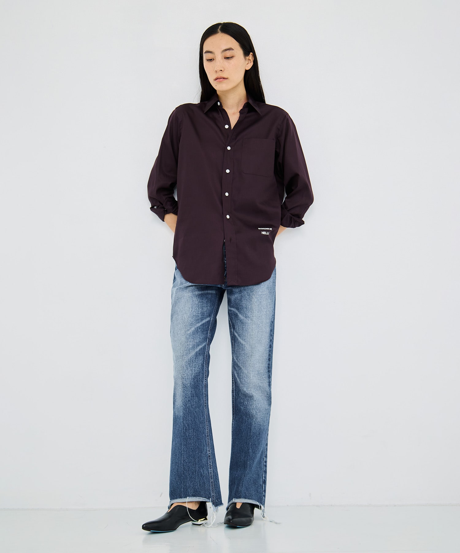 TRANE L/S SHIRT SATIN MADISONBLUE