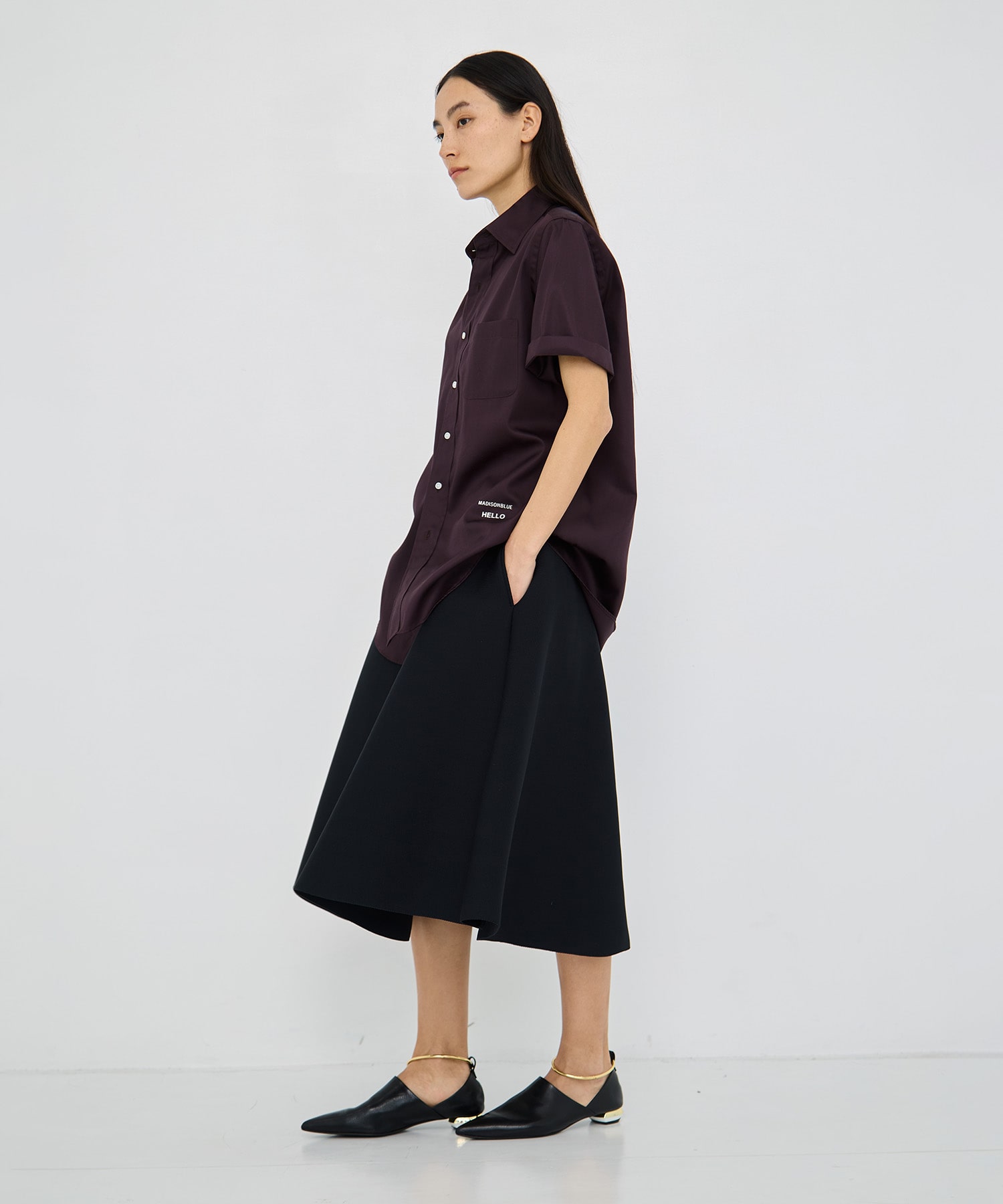 TRANE H/S SHIRT SATIN MADISONBLUE