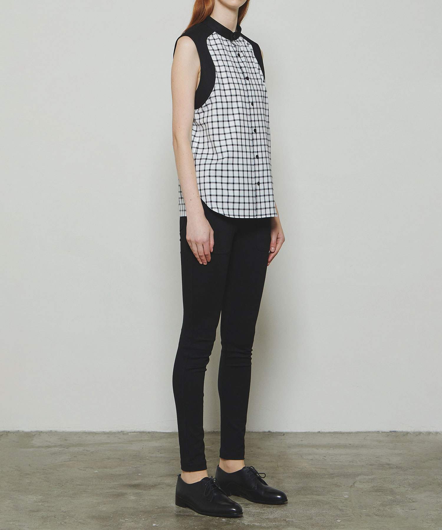 RERACS BAND COLLAR SLEEVELESS SHIRT THE RERACS