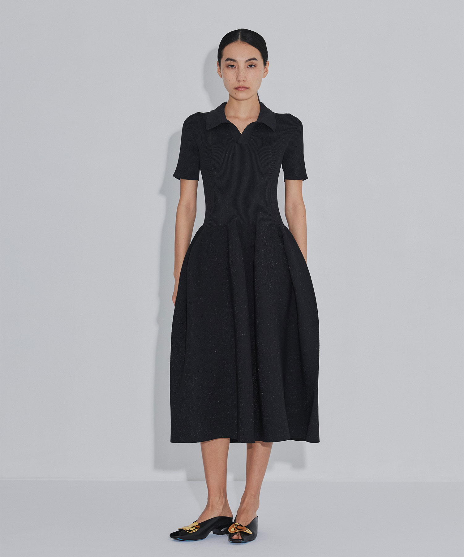 POTTERY GLITTER SHORT SLEEVE POLO DRESS CFCL