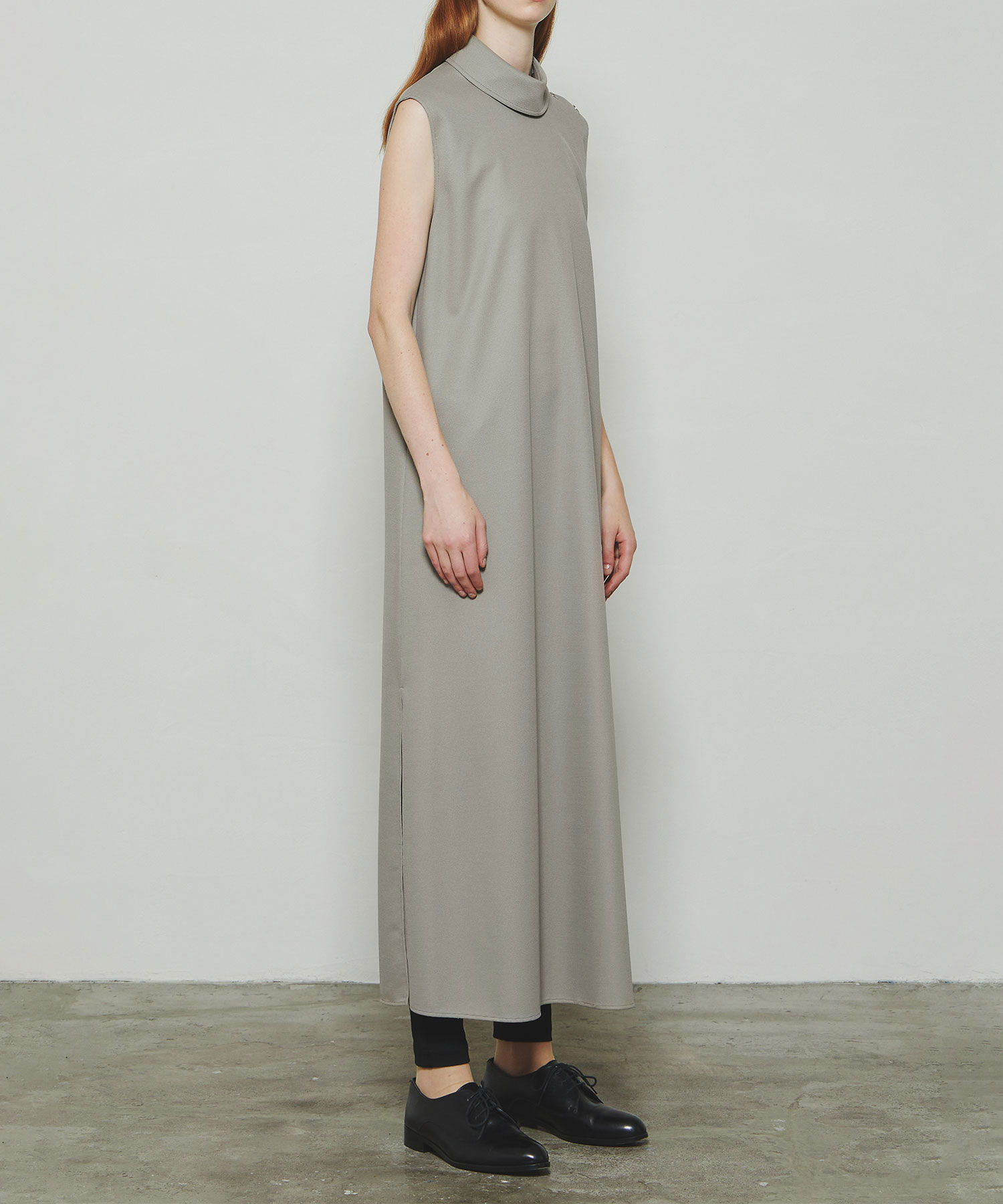RERACS HIGH NECK SIDE OPEN DRESS THE RERACS