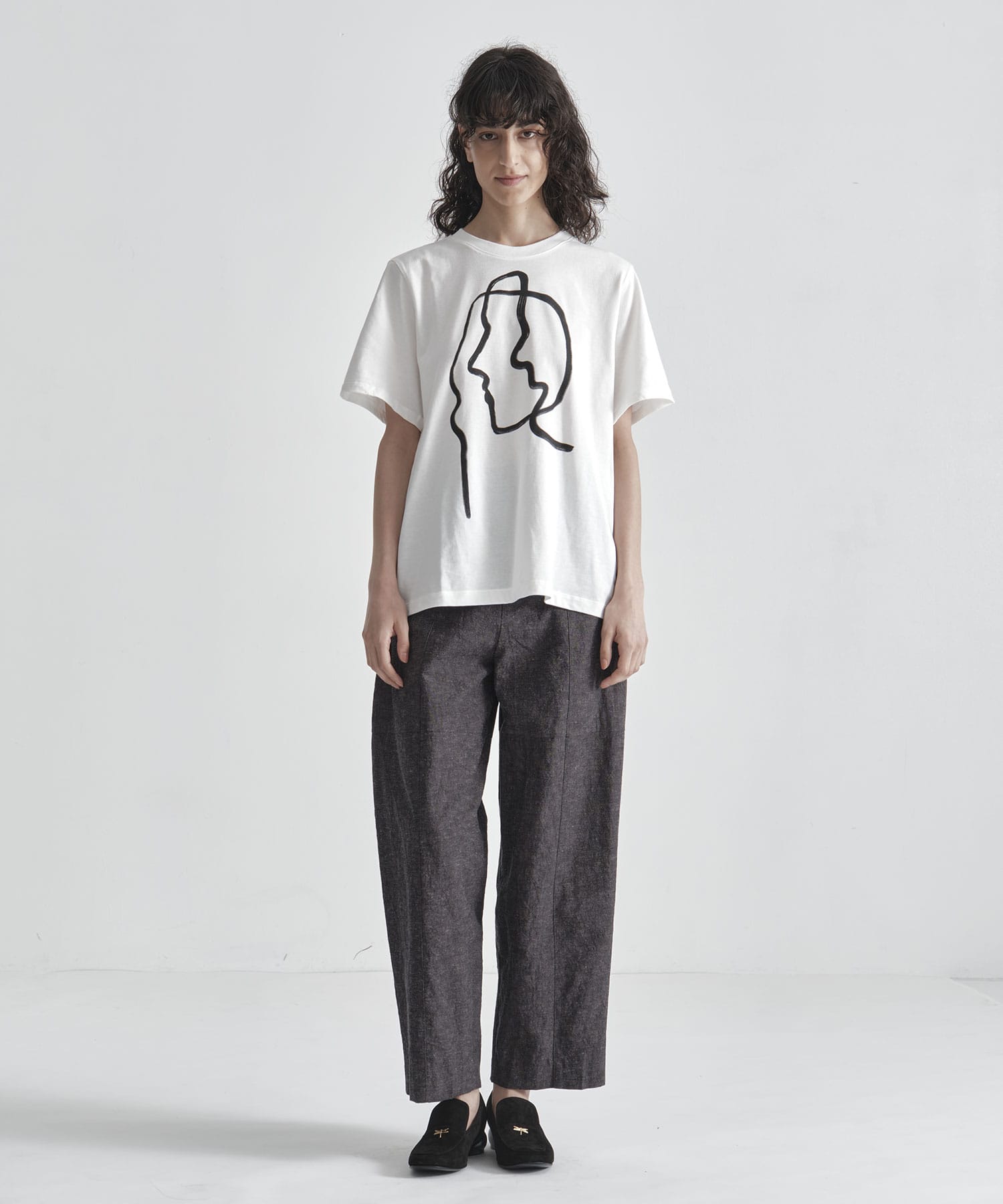 Line portrait T-shirt AKIRANAKA