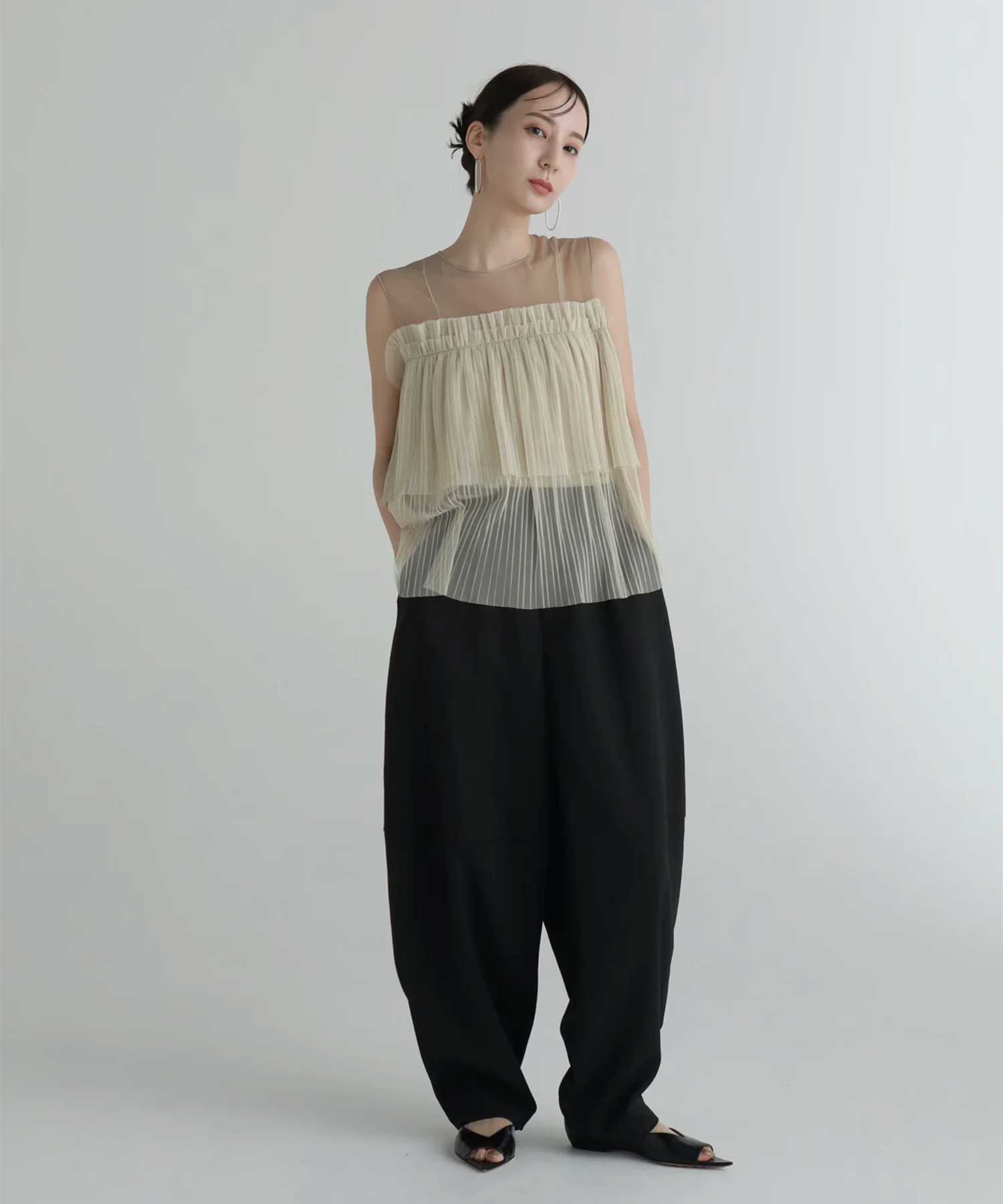 tulle pleats tiered tops Louren