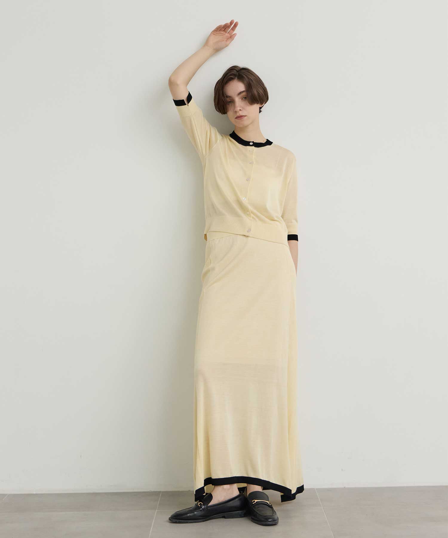 別注 Washable Silk Half Sleeve Cardigan CINOH