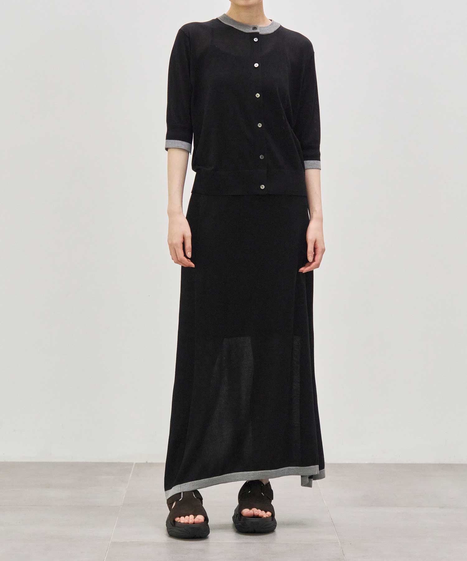 別注 Washable Silk Half Sleeve Cardigan CINOH