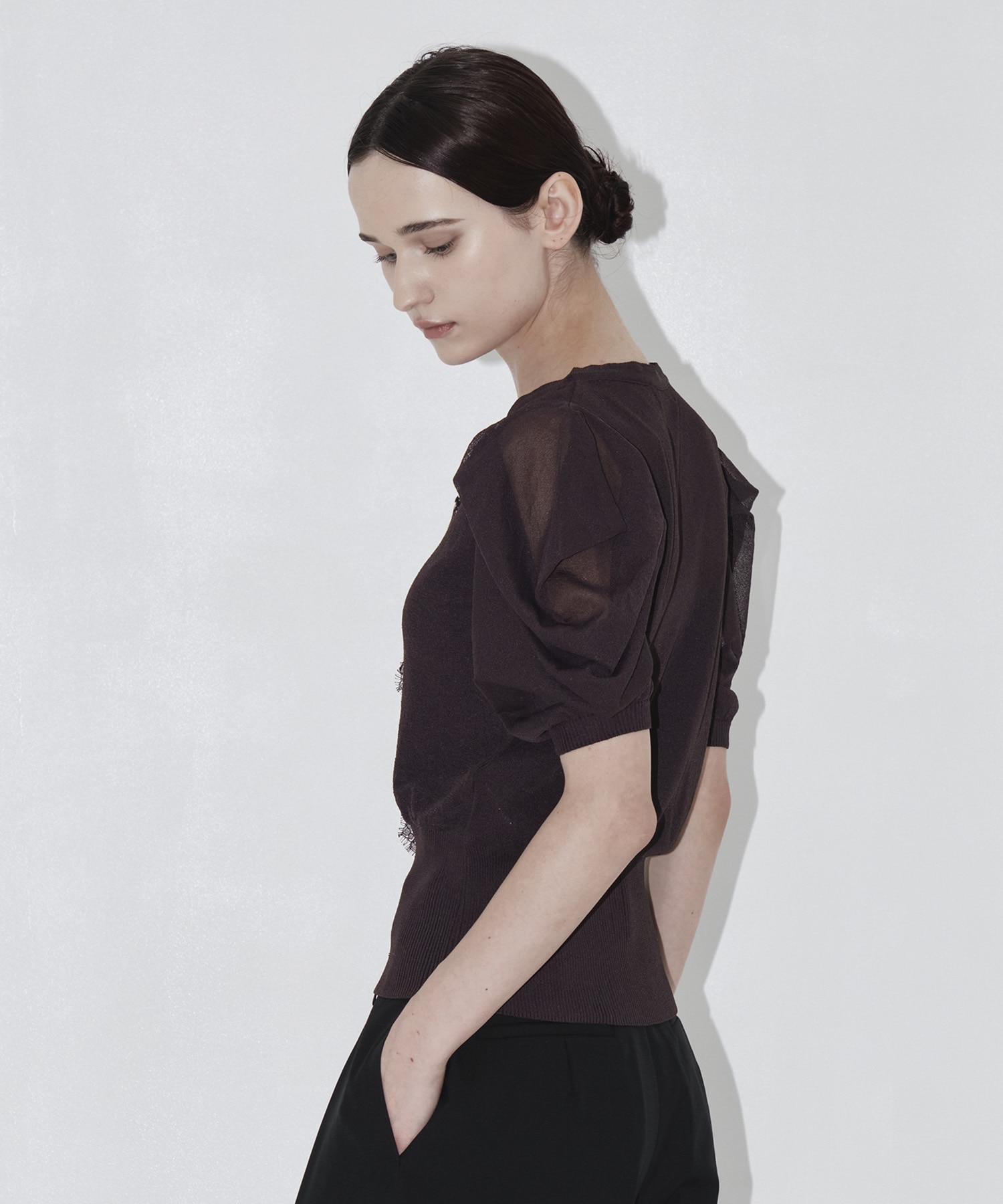 Half Sleeve Lace Knit Cardigan THE TOKYO