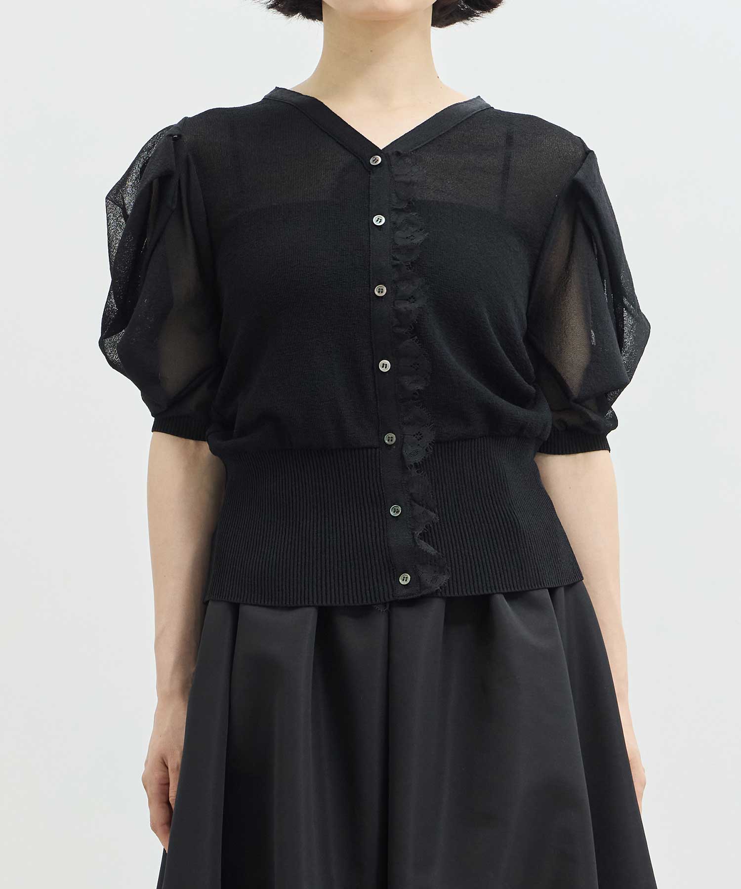 Harf Sleeve Lace Knit Cardigan THE TOKYO