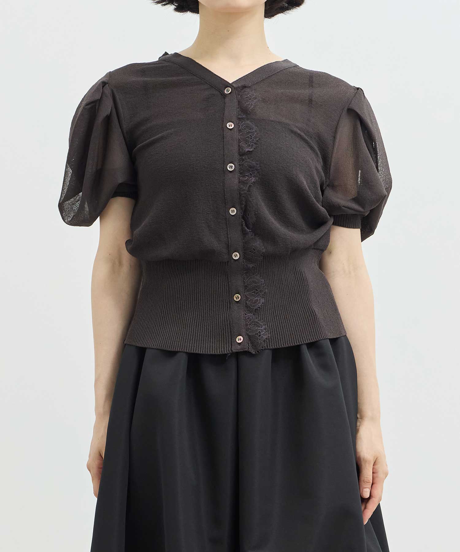 Harf Sleeve Lace Knit Cardigan THE TOKYO