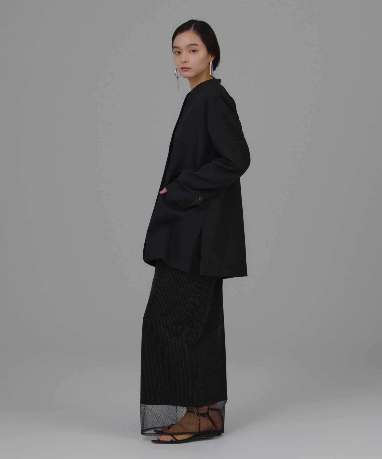 【WEB限定】tulle lace skirt Louren