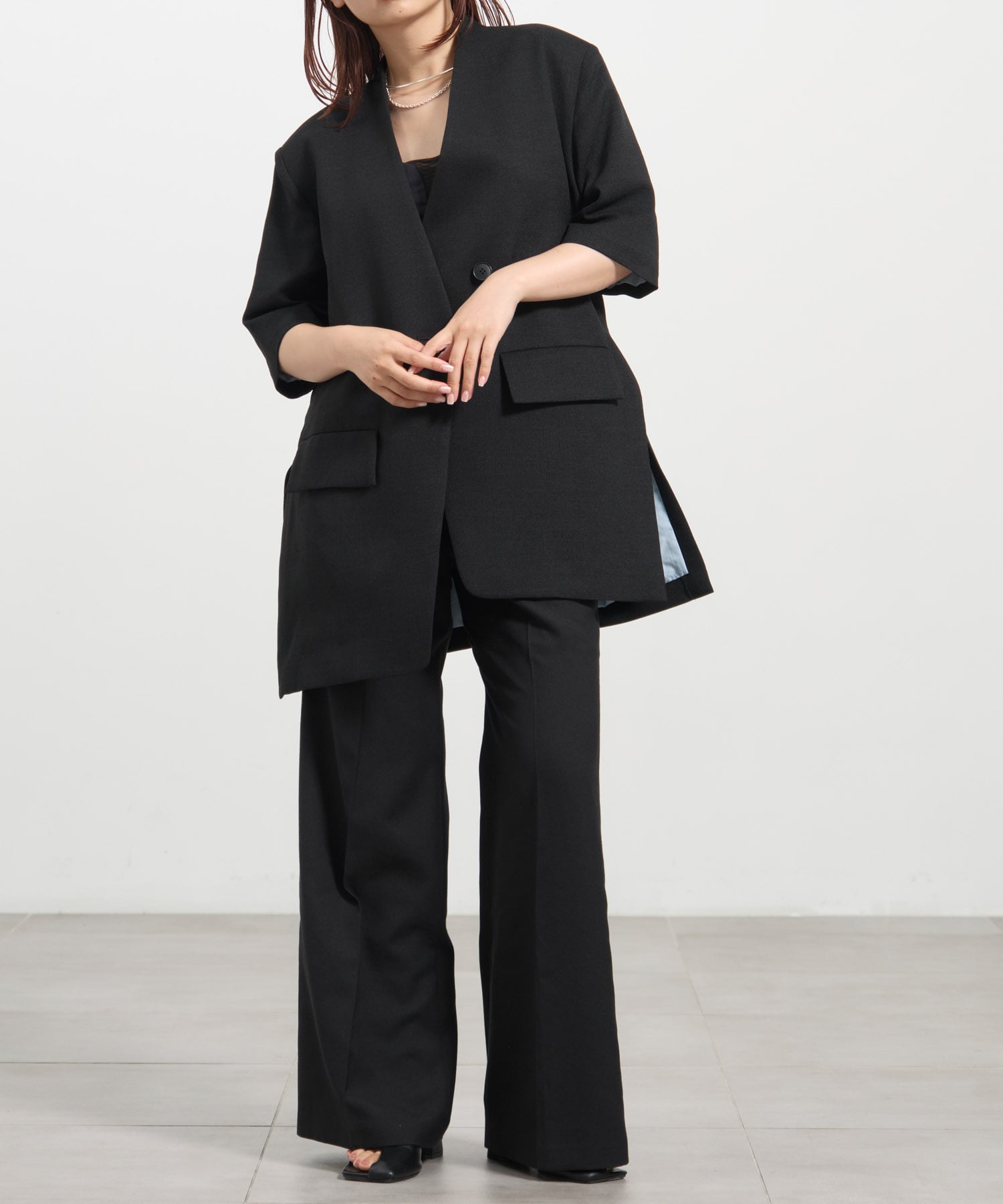 別注 side slit half sleeve jacket Louren