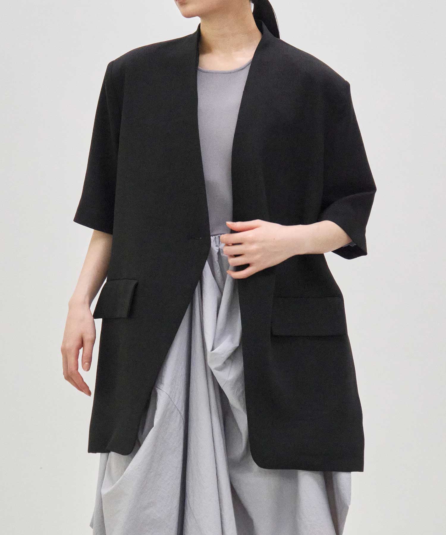 別注 side slit harf sleeve jacket Louren