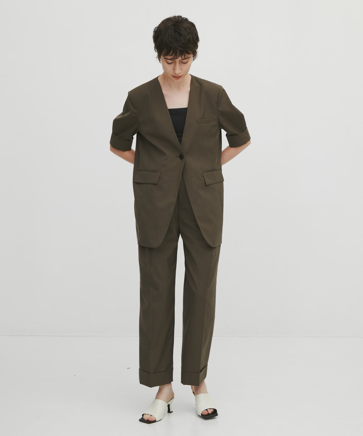 Harf Sleeve Collarless Jacket THE TOKYO