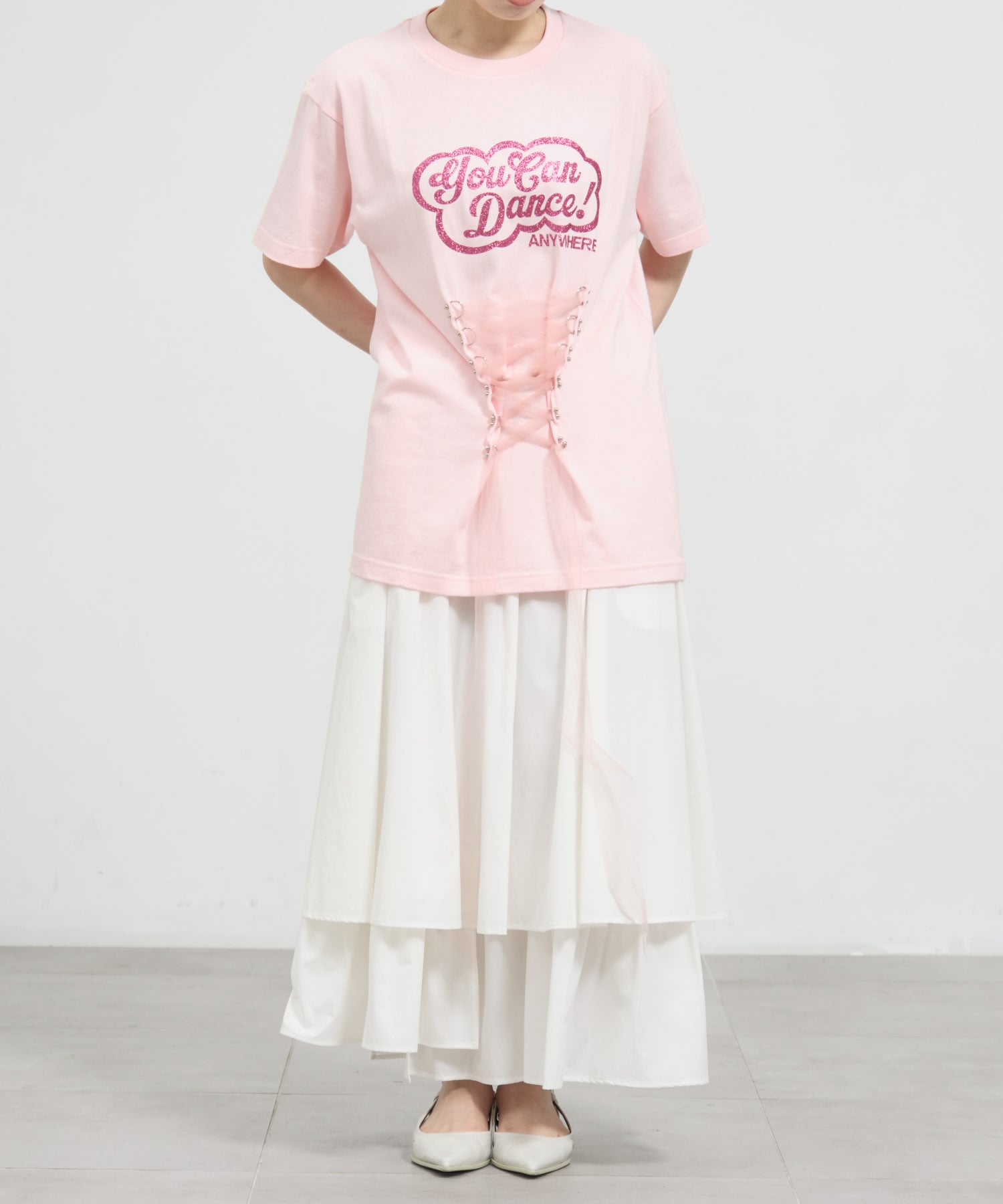 CP-25222B　Lace Up Tee Chika Kisada
