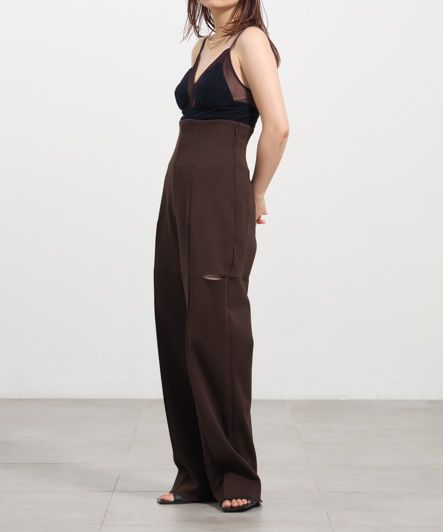 Velour paneled bodysuit FETICO