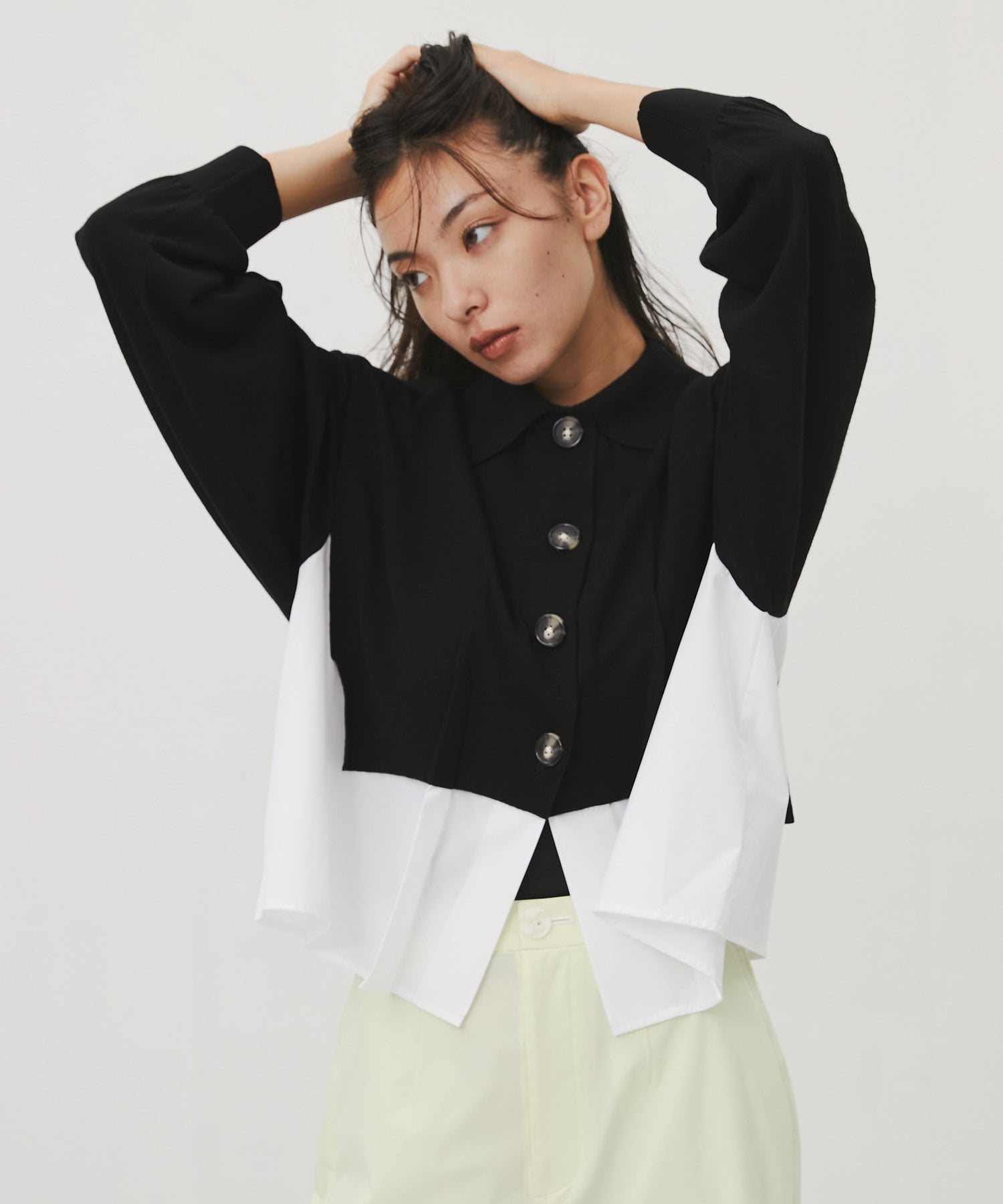 FAKE-LAYERED CARDIGAN ENFOLD