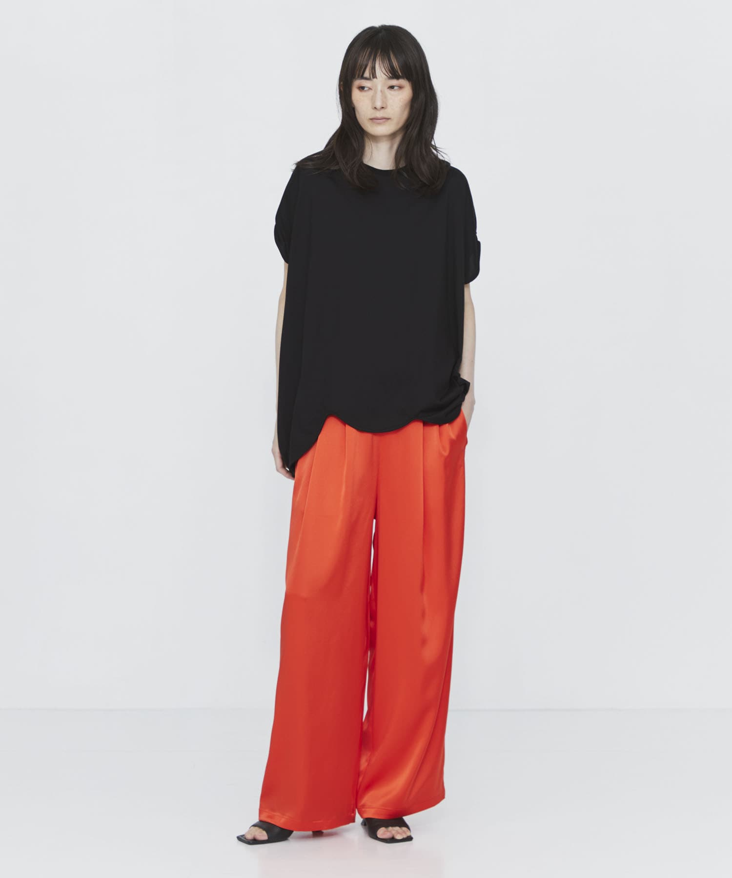 GATHER WIDE-TROUSERS ENFOLD