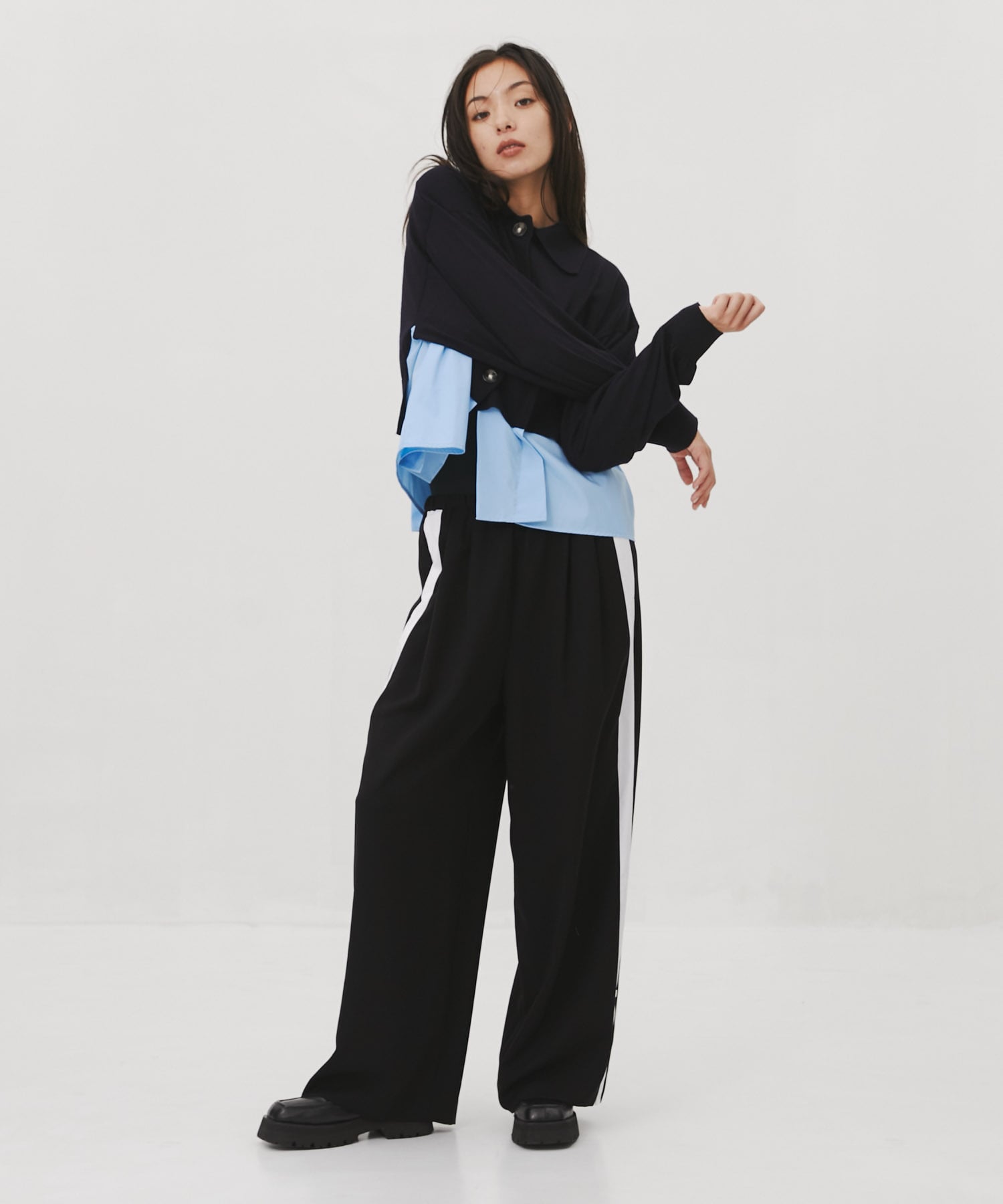 ENFOLDワイドパンツ36 ブラック ENFOLD - RELAX WIDE-PANTS / リラックスワイドパンツ