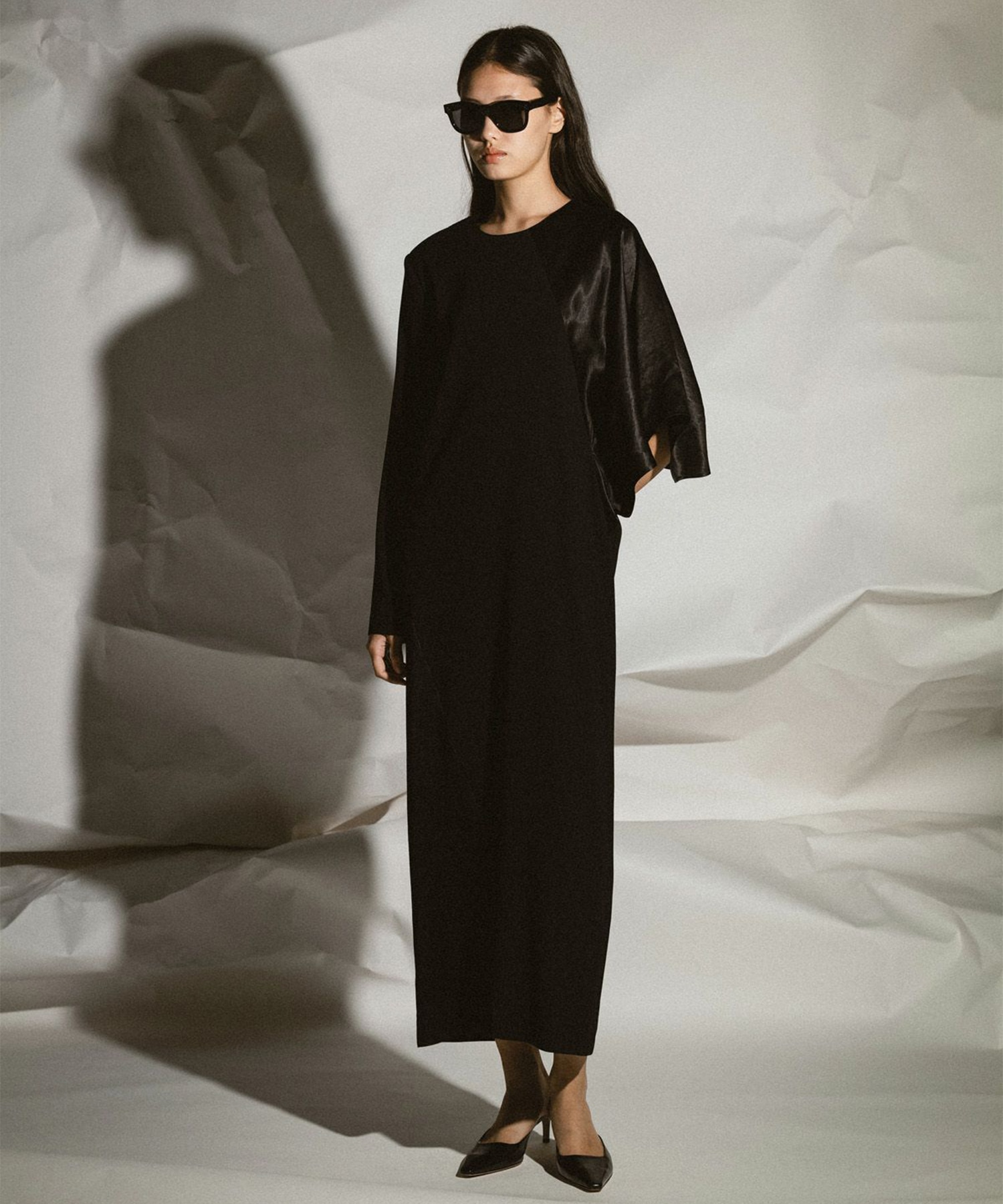BLACK FORMAL ASYMMETRY DRESS CINOH