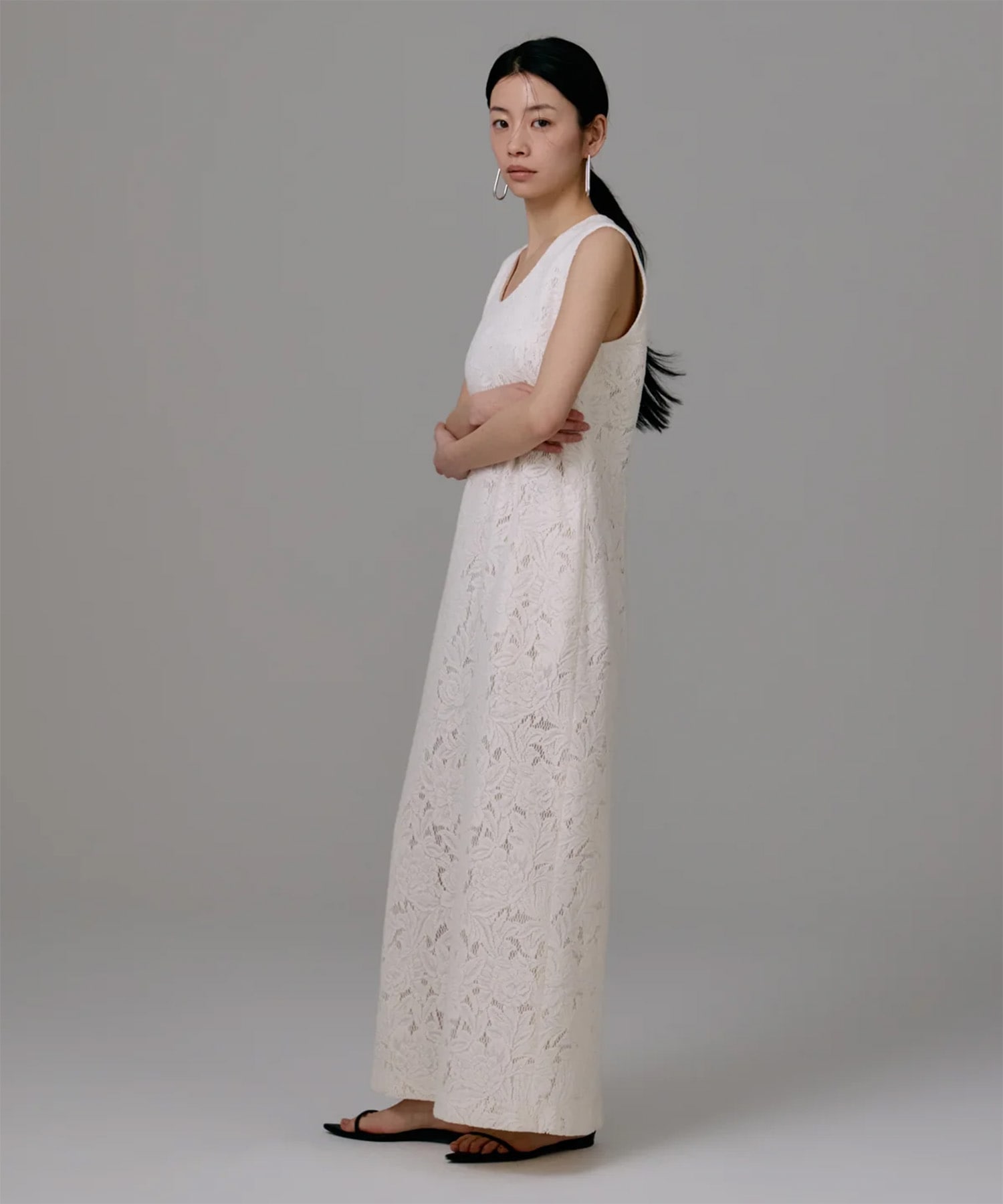 flower jacquard lace dress Louren