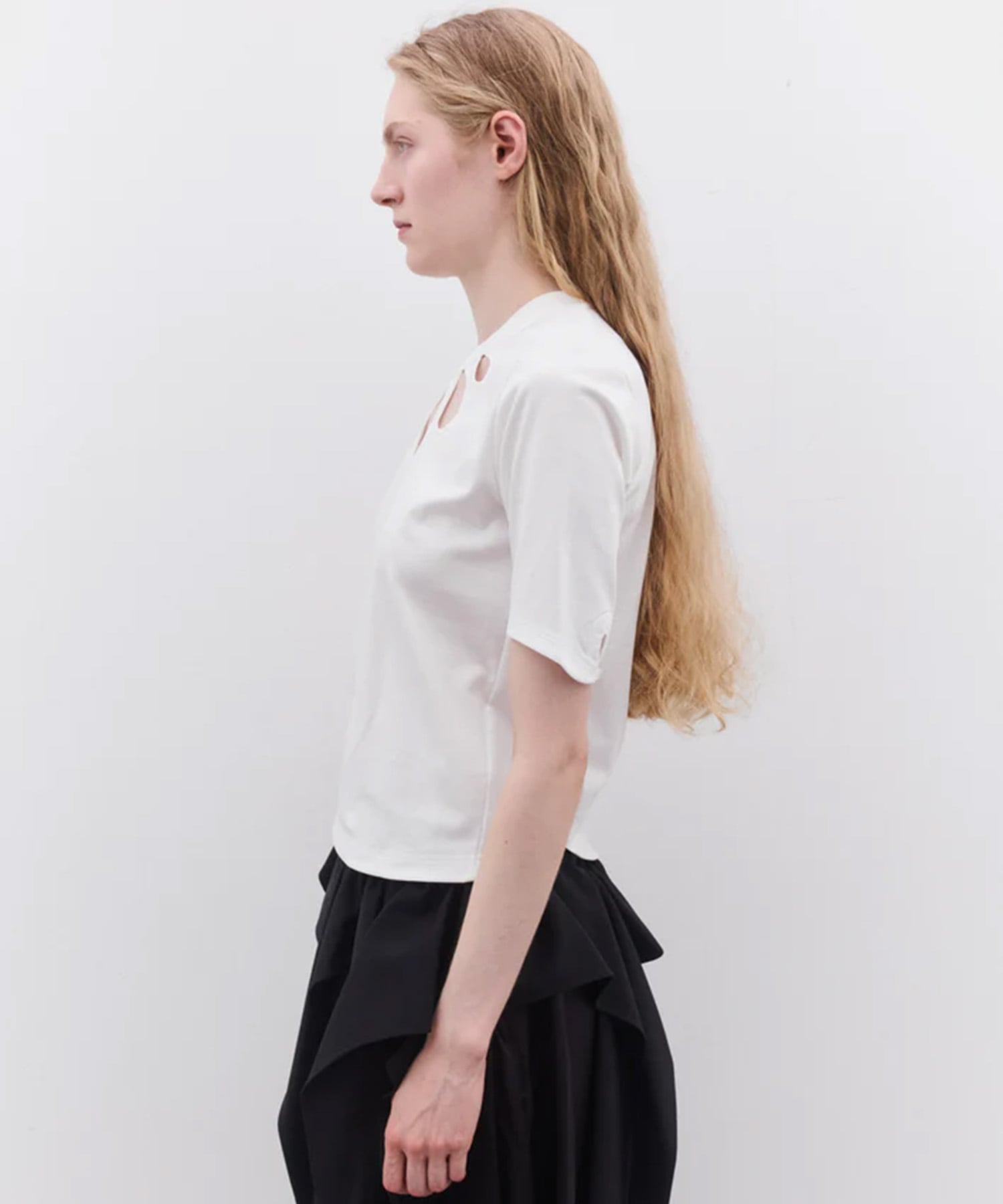 3P-T002-051 Flower Tee noir kei ninomiya