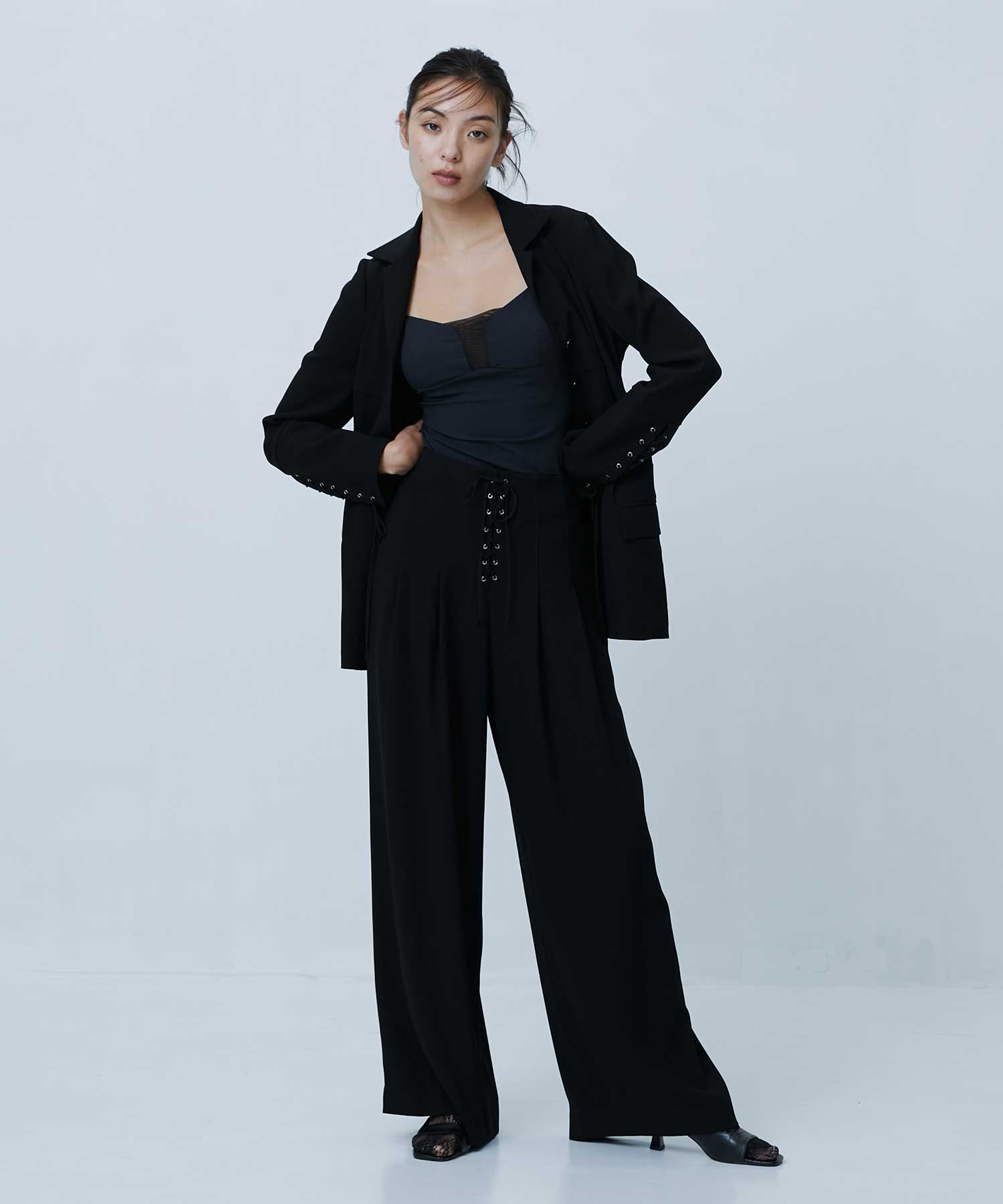 Fetico フェティコ　パンツ FETICO(フェティコ)のFAUX-LEATHER HIGH RISE TROUSERS(パンツ