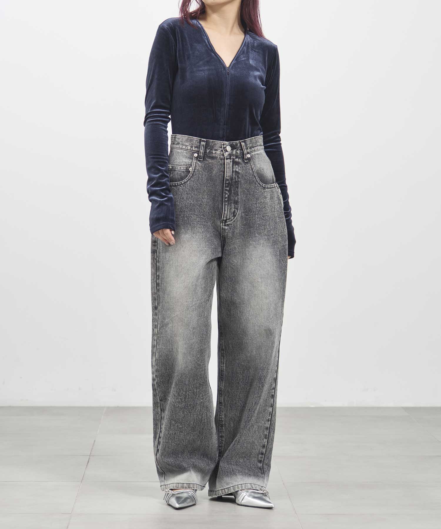 bleach hem denim Louren