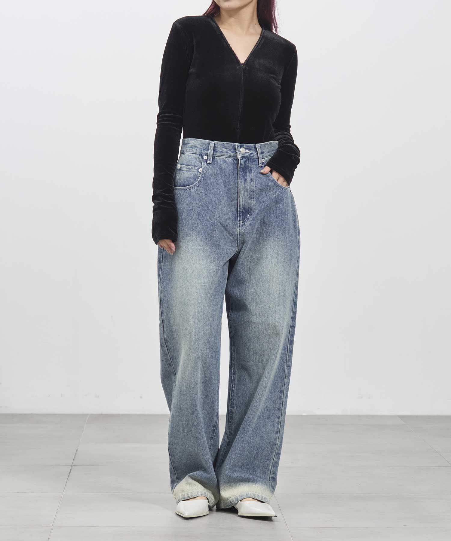 bleach hem denim Louren