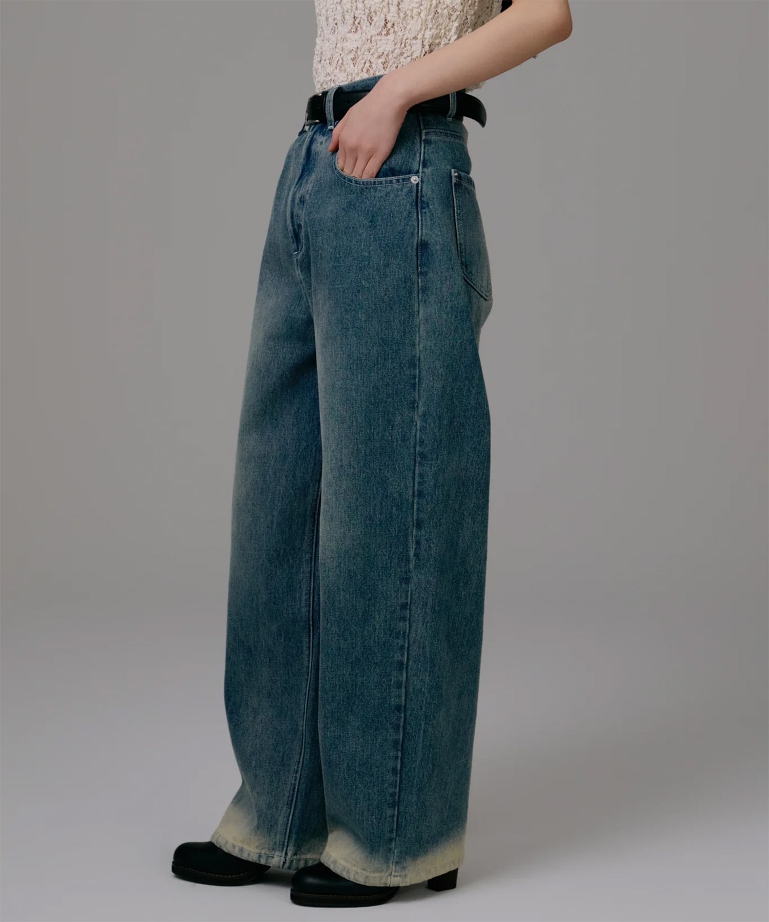bleach hem denim Louren