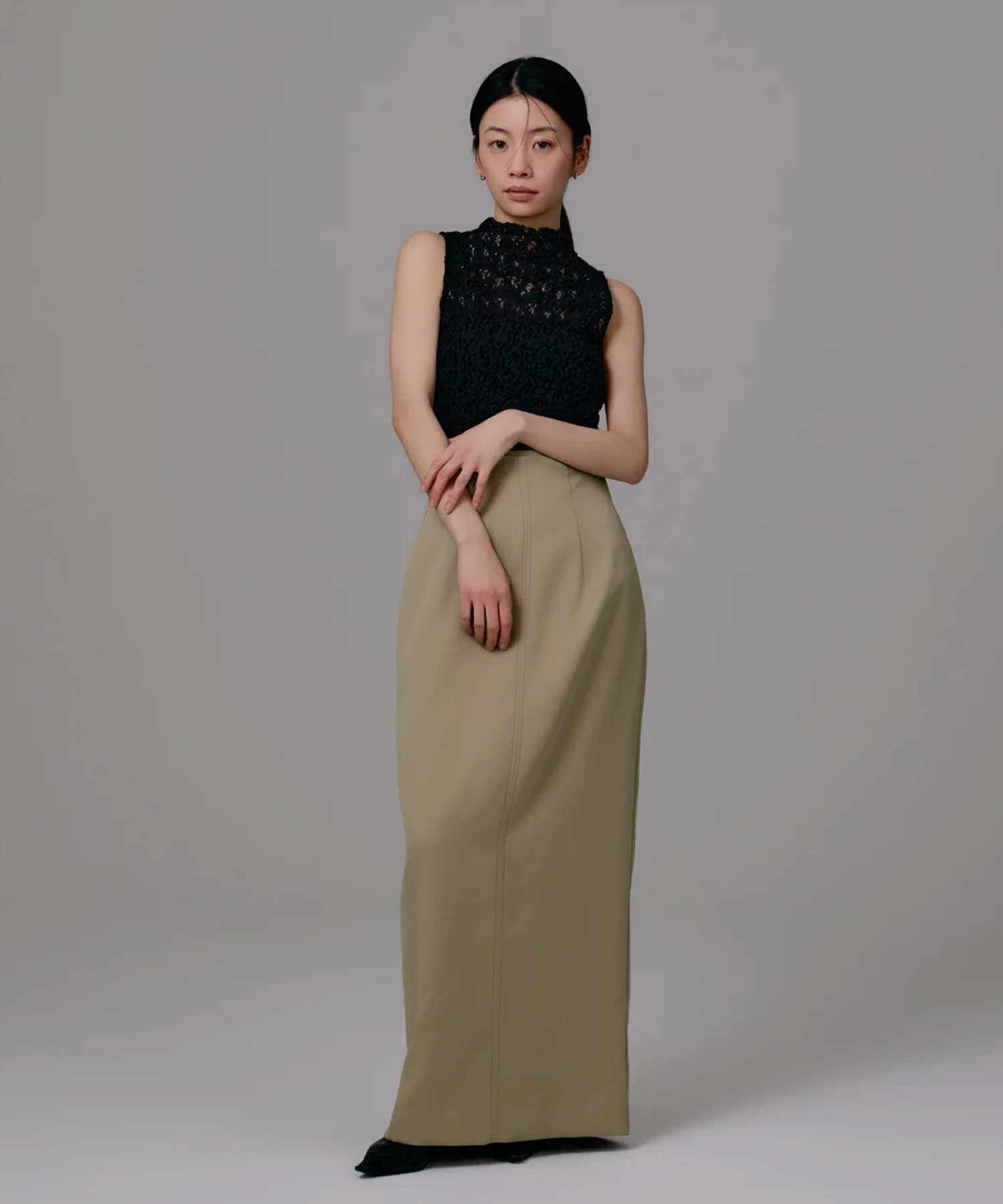 satin pencil skirt Louren