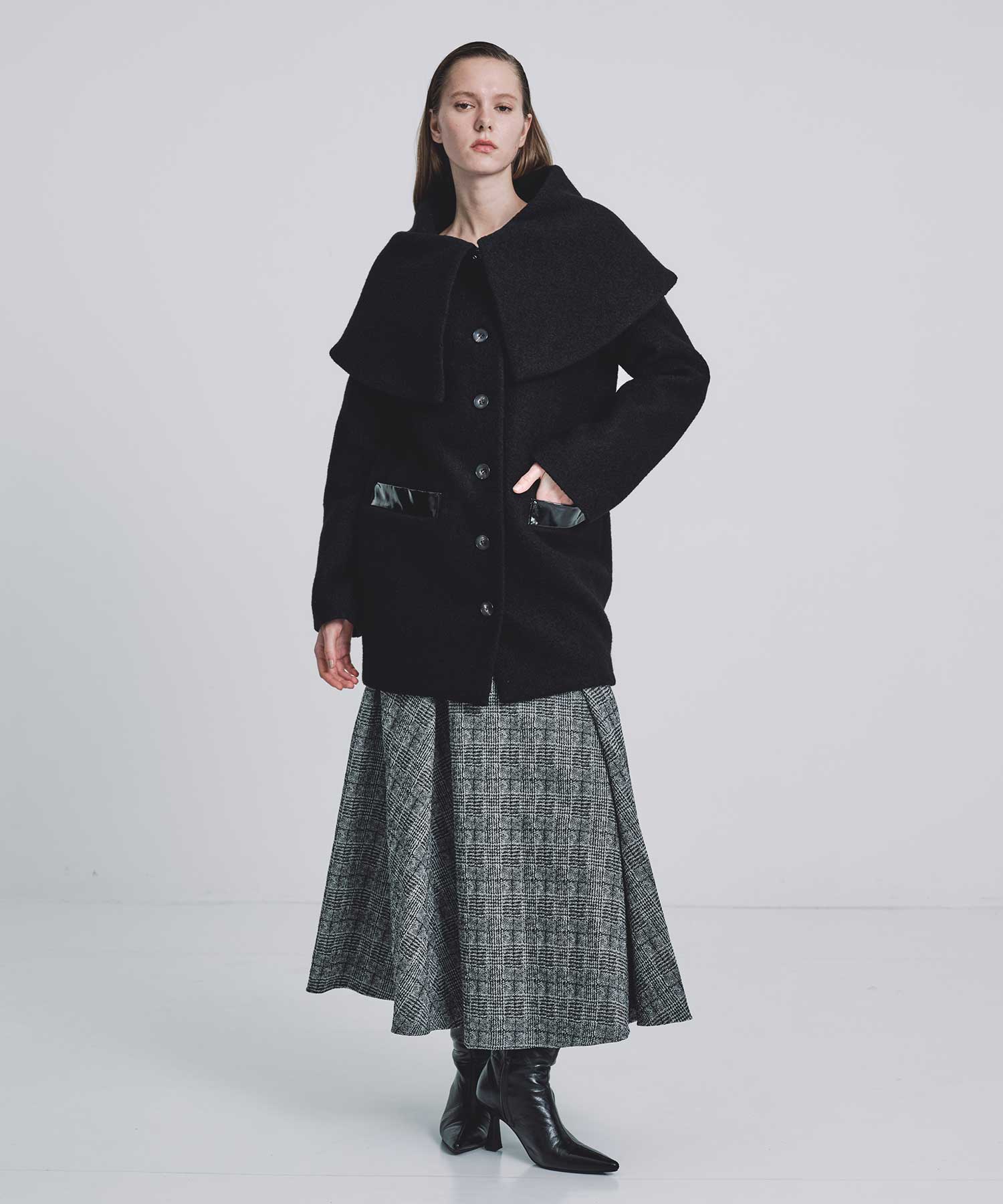 Boucle wool cape coat FETICO