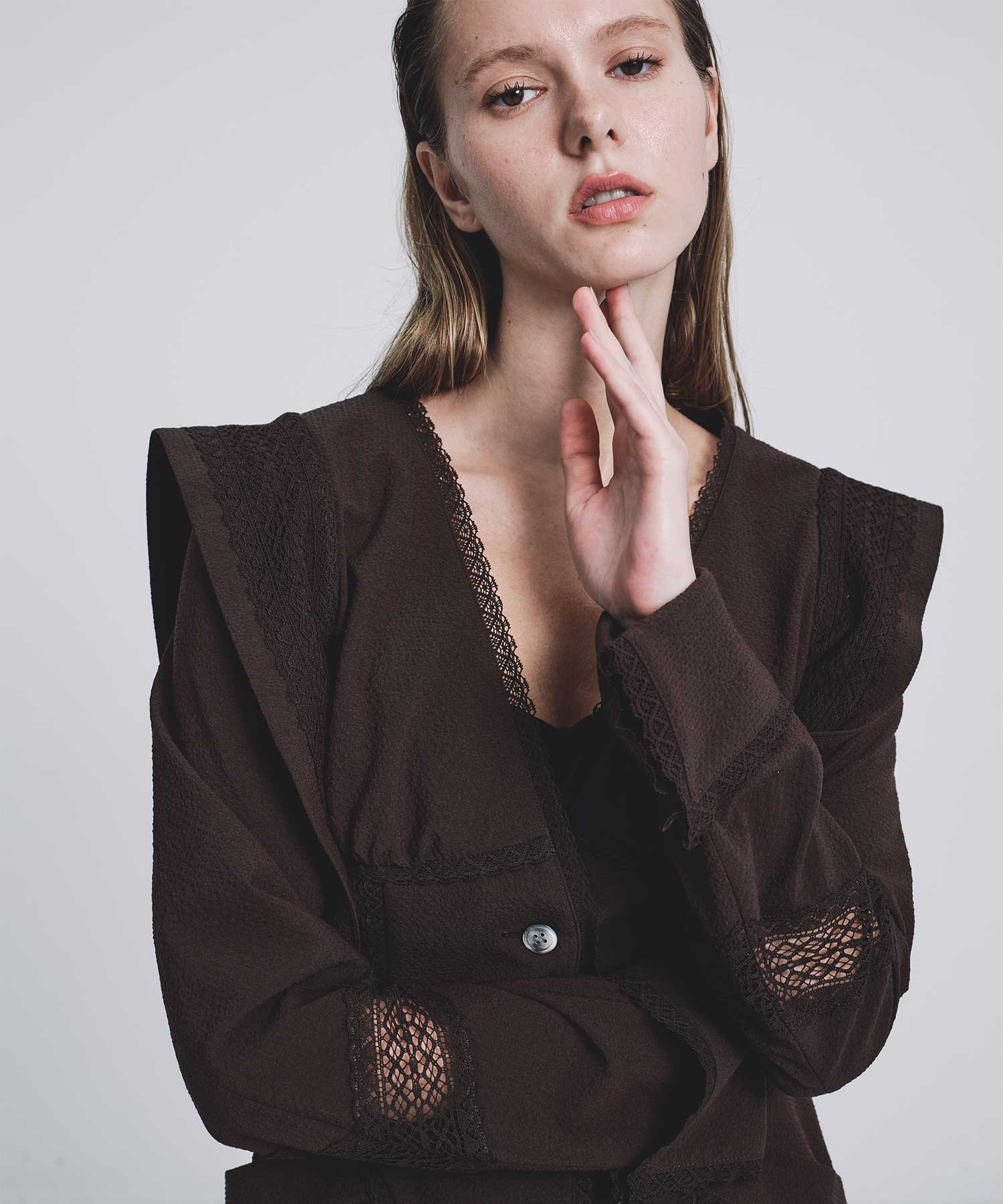 別注 LACE-PANELED JACKET FETICO