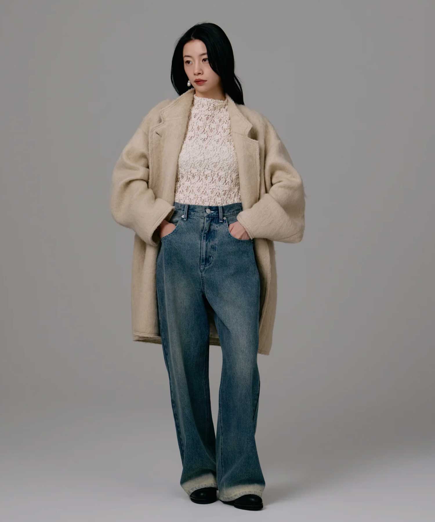 shaggy half coat Louren