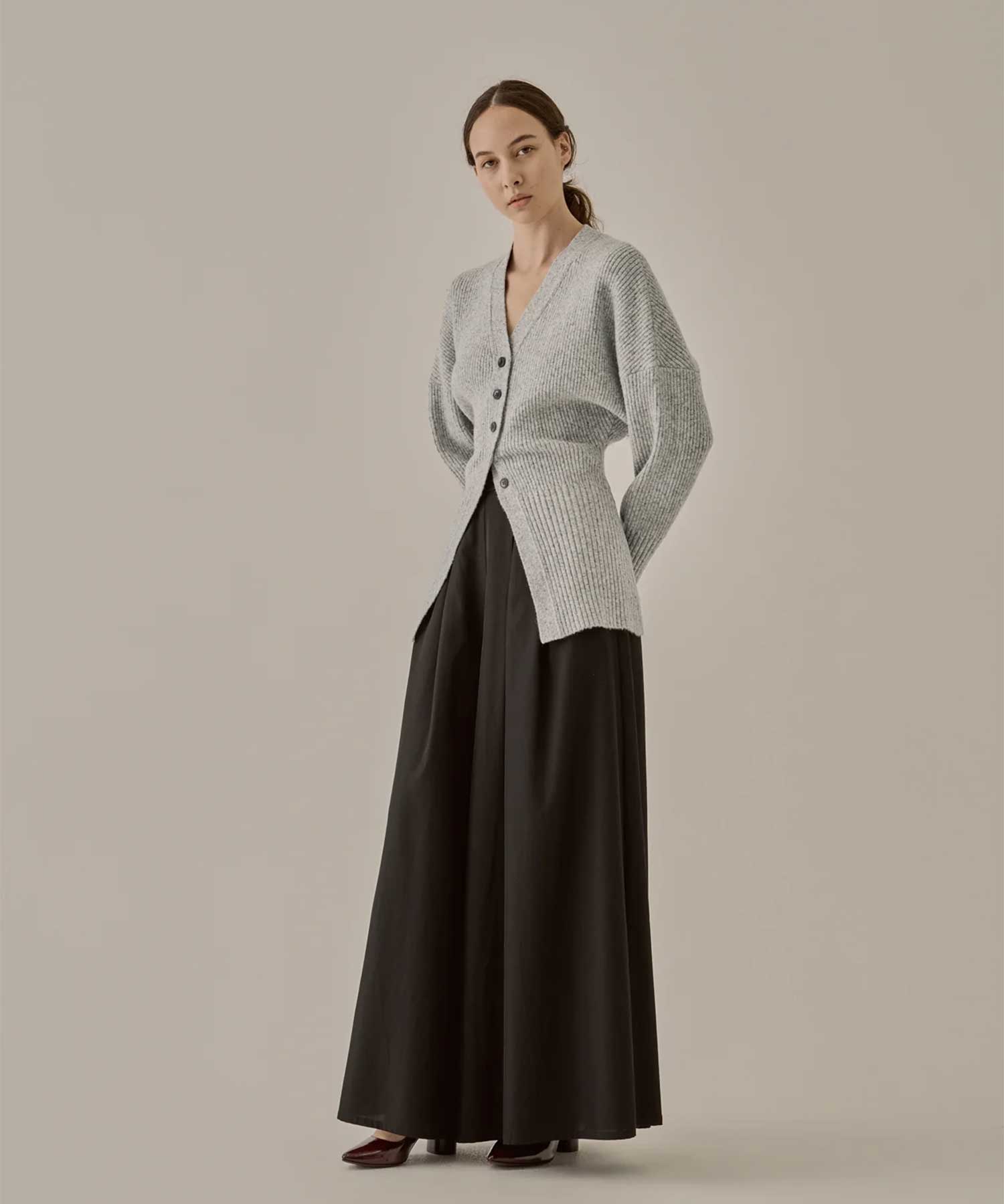 Greer melange knit cardigan AKIRANAKA