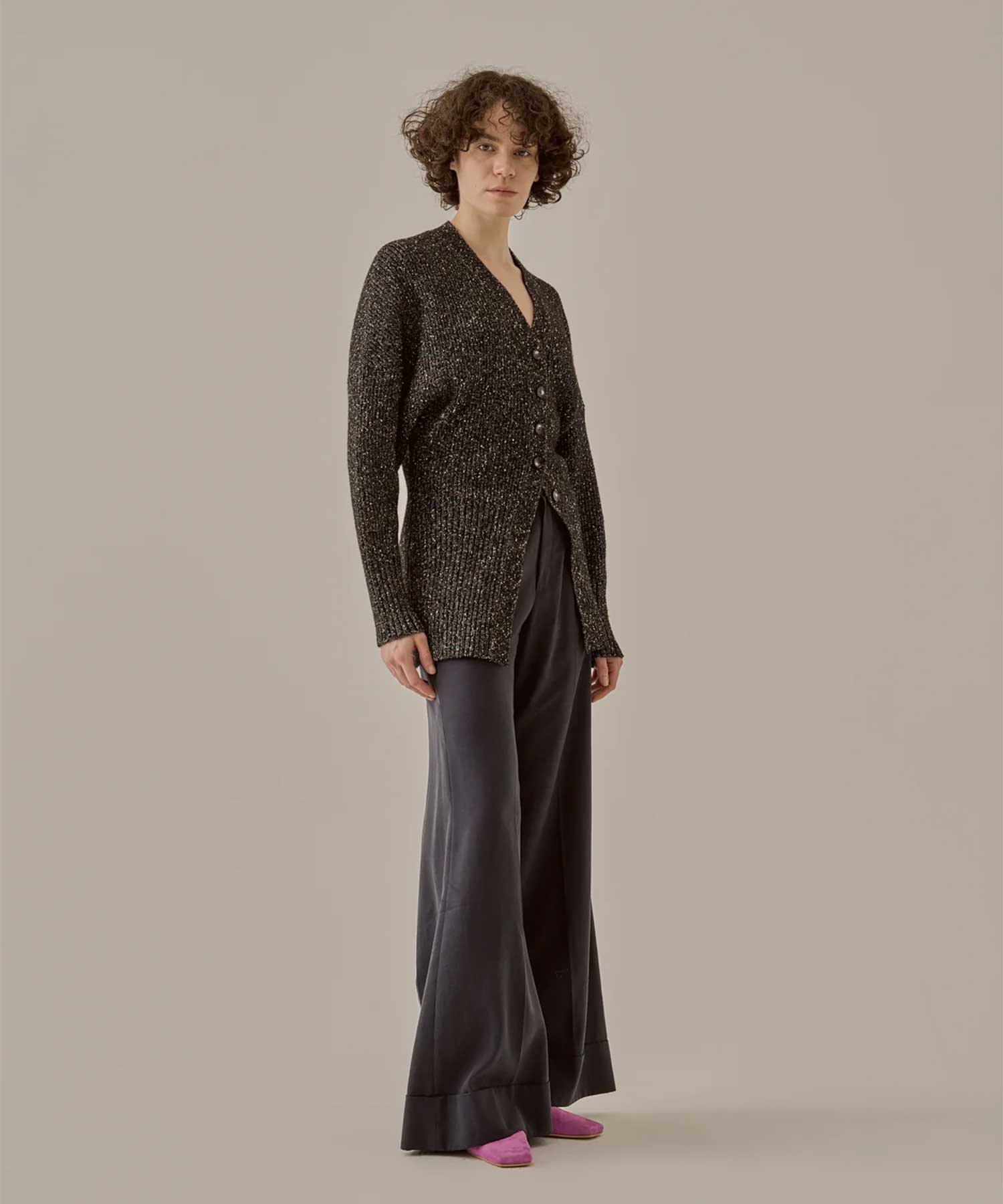 Greer melange knit cardigan AKIRANAKA