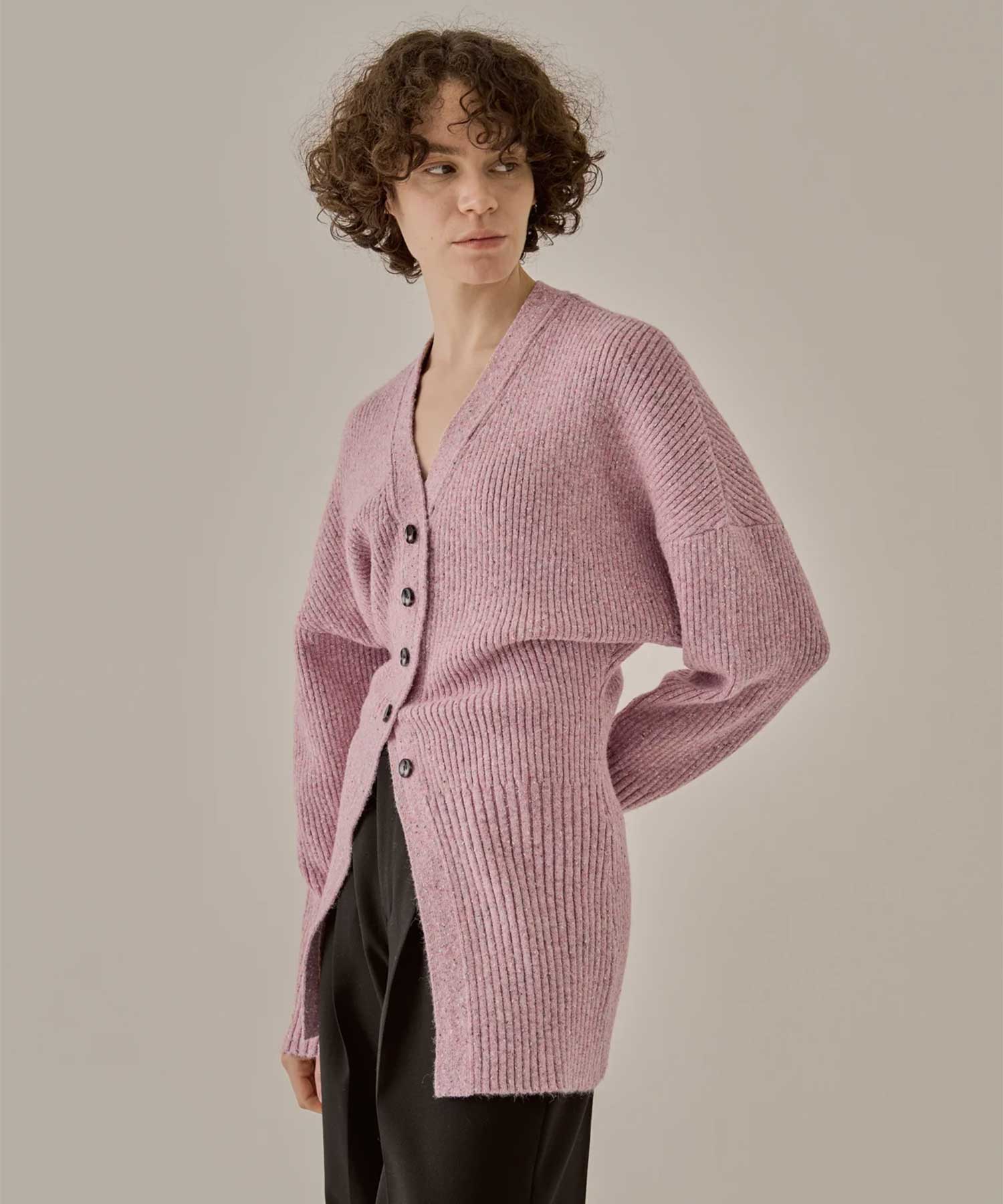 Greer melange knit cardigan AKIRANAKA