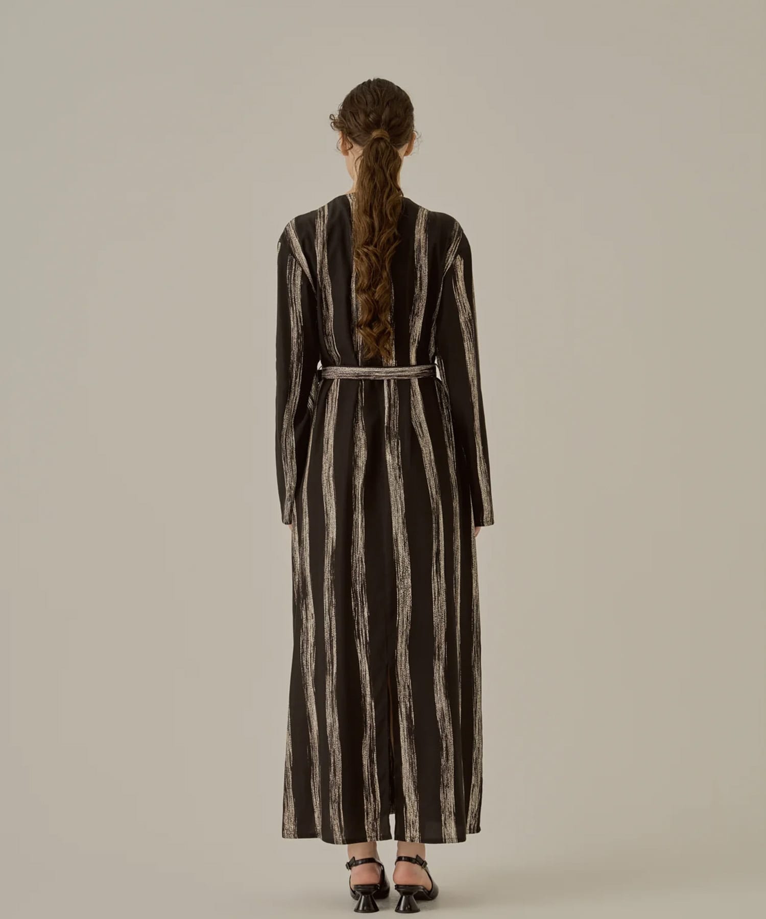 Stitch stripe dress BK AKIRANAKA