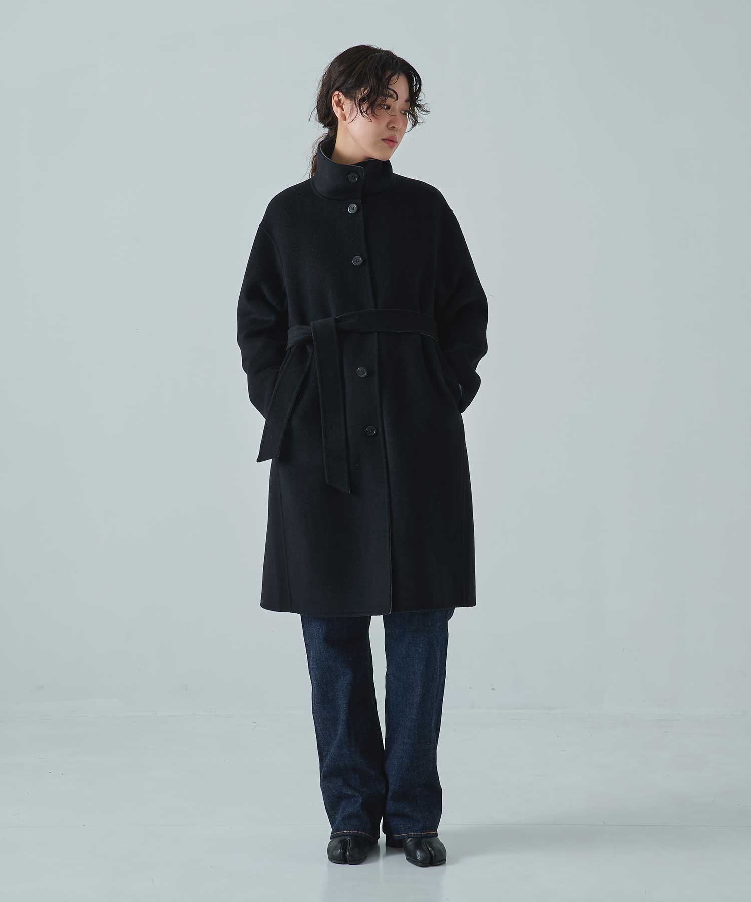 CASHMERE/SILK/WOOL STAND OVER COAT THE TOKYO