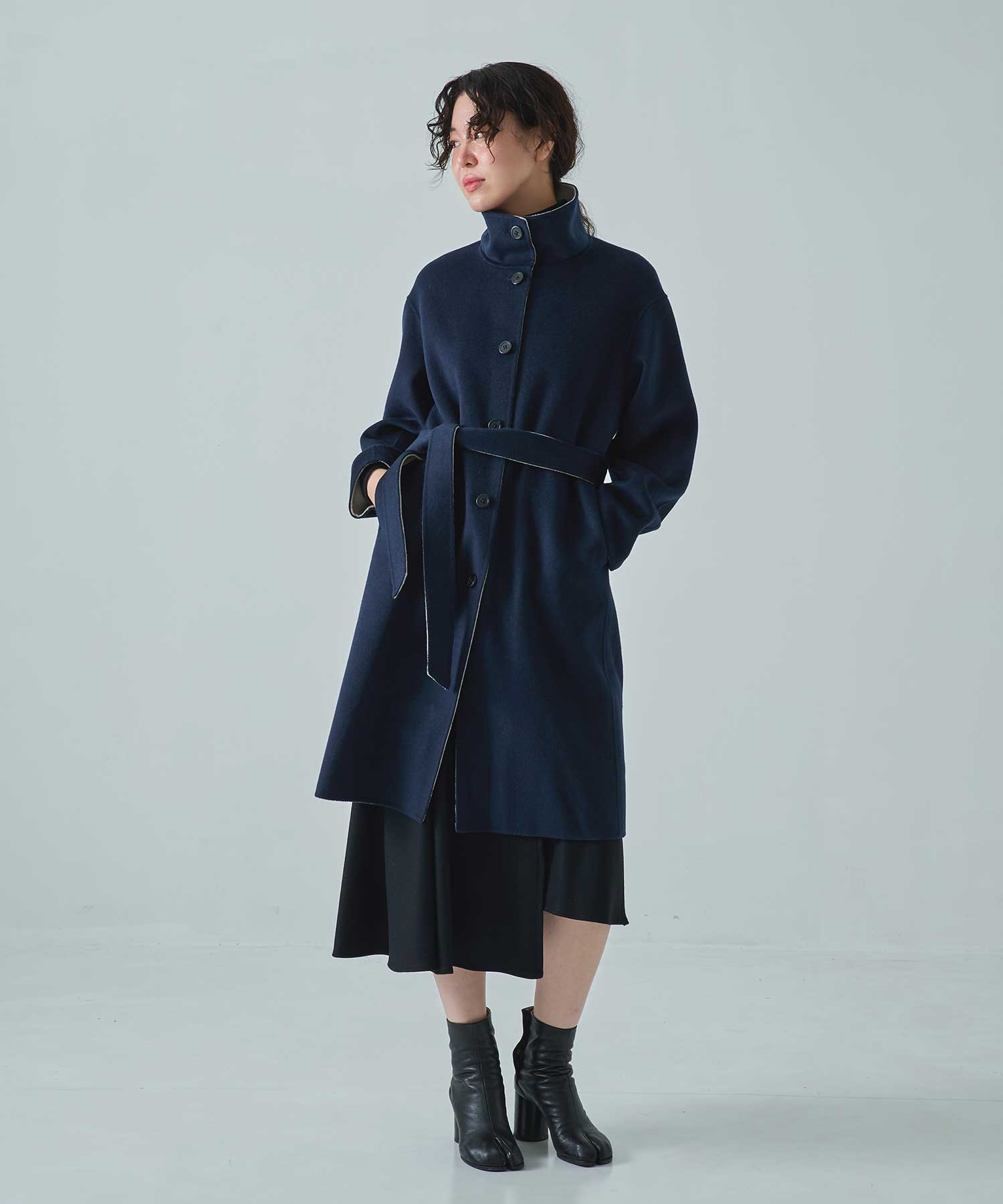 CASHMERE/SILK/WOOL STAND OVER COAT THE TOKYO