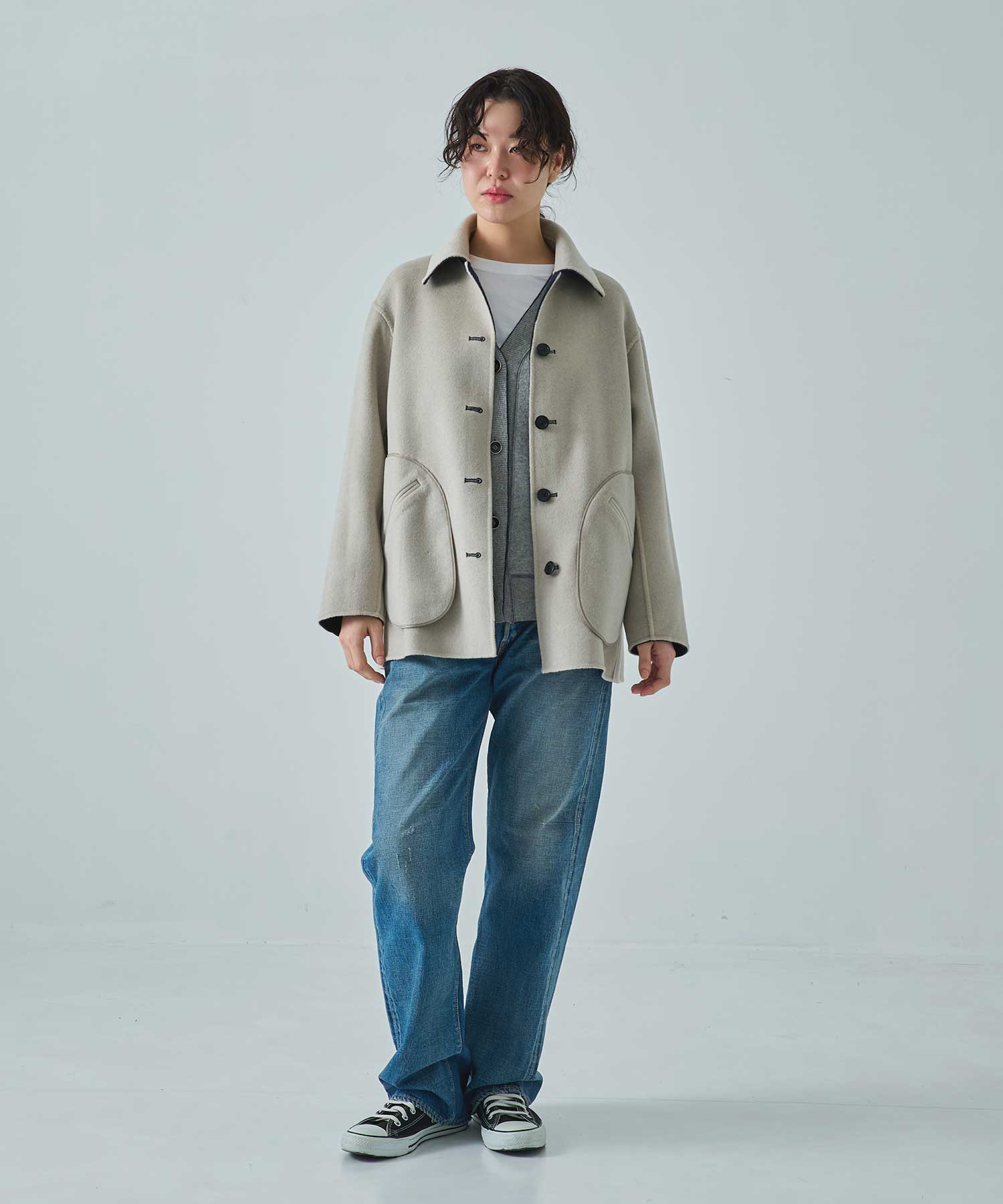 CASHMERE/SILK/WOOL SHORT COAT THE TOKYO