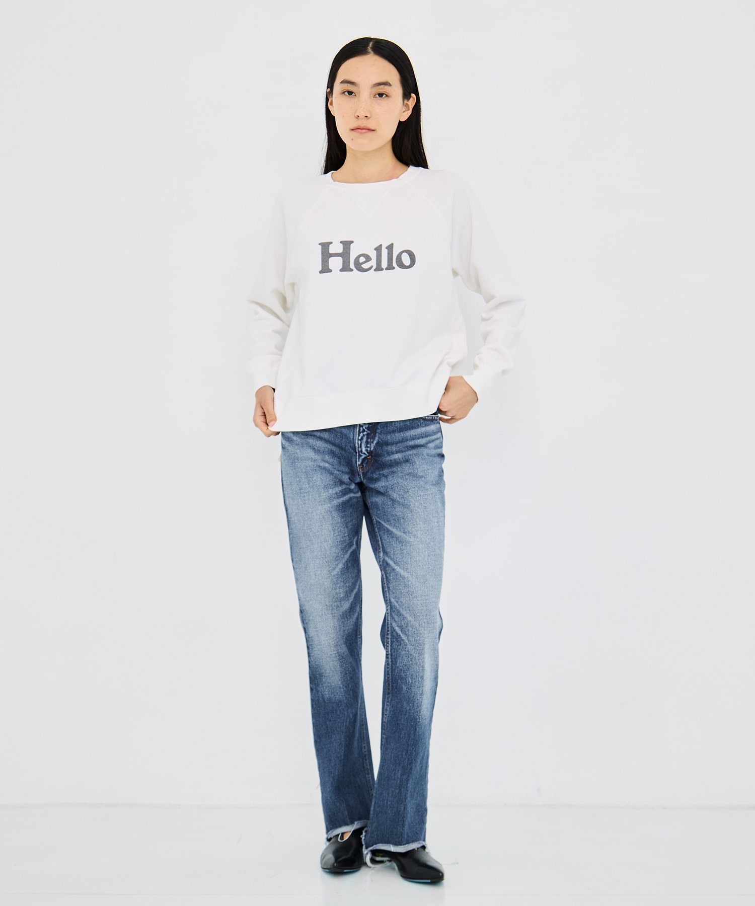 HELLO SWEAT L/S URAKE DYED MADISONBLUE