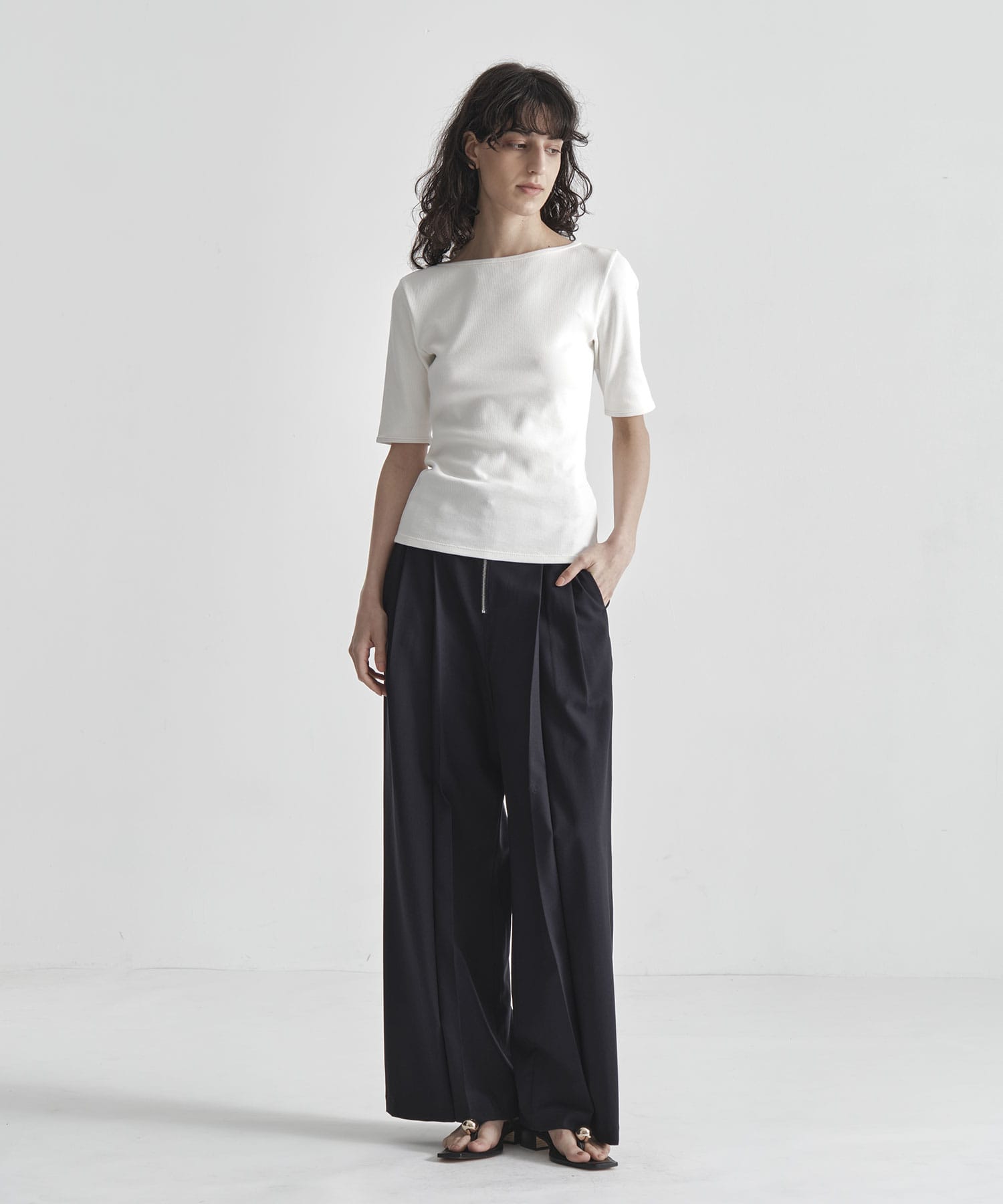 Boat Neck Rib Top THE TOKYO