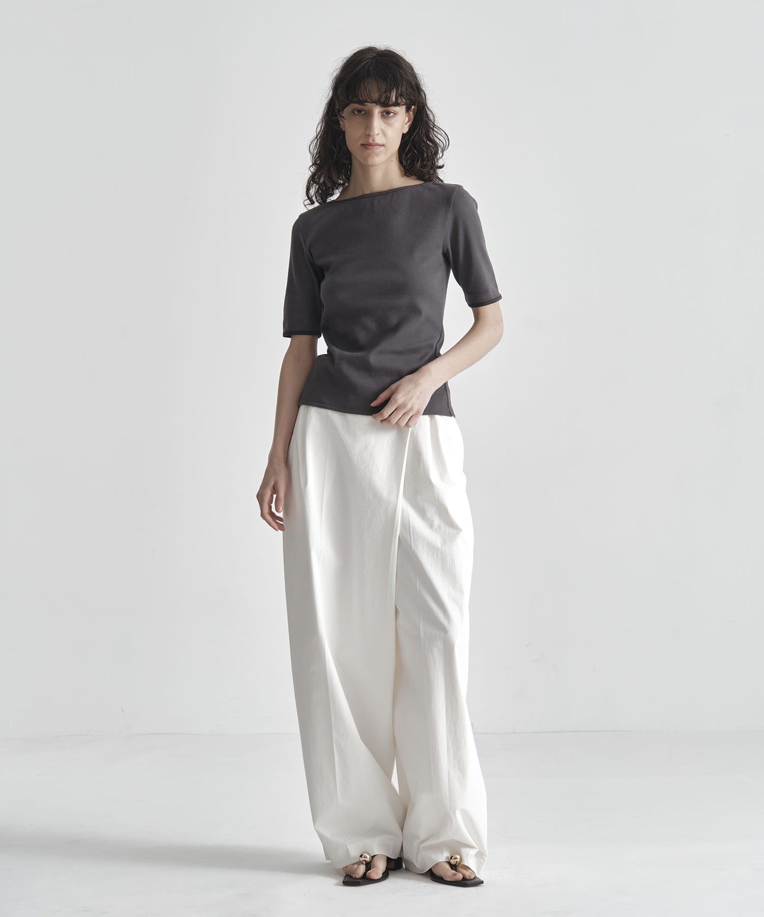 Boat Neck Rib Top THE TOKYO