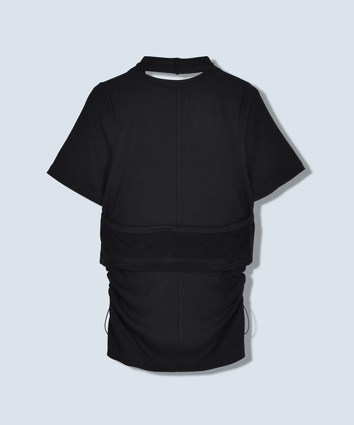 SHEER HALTER LAYERED T-SH OMMO