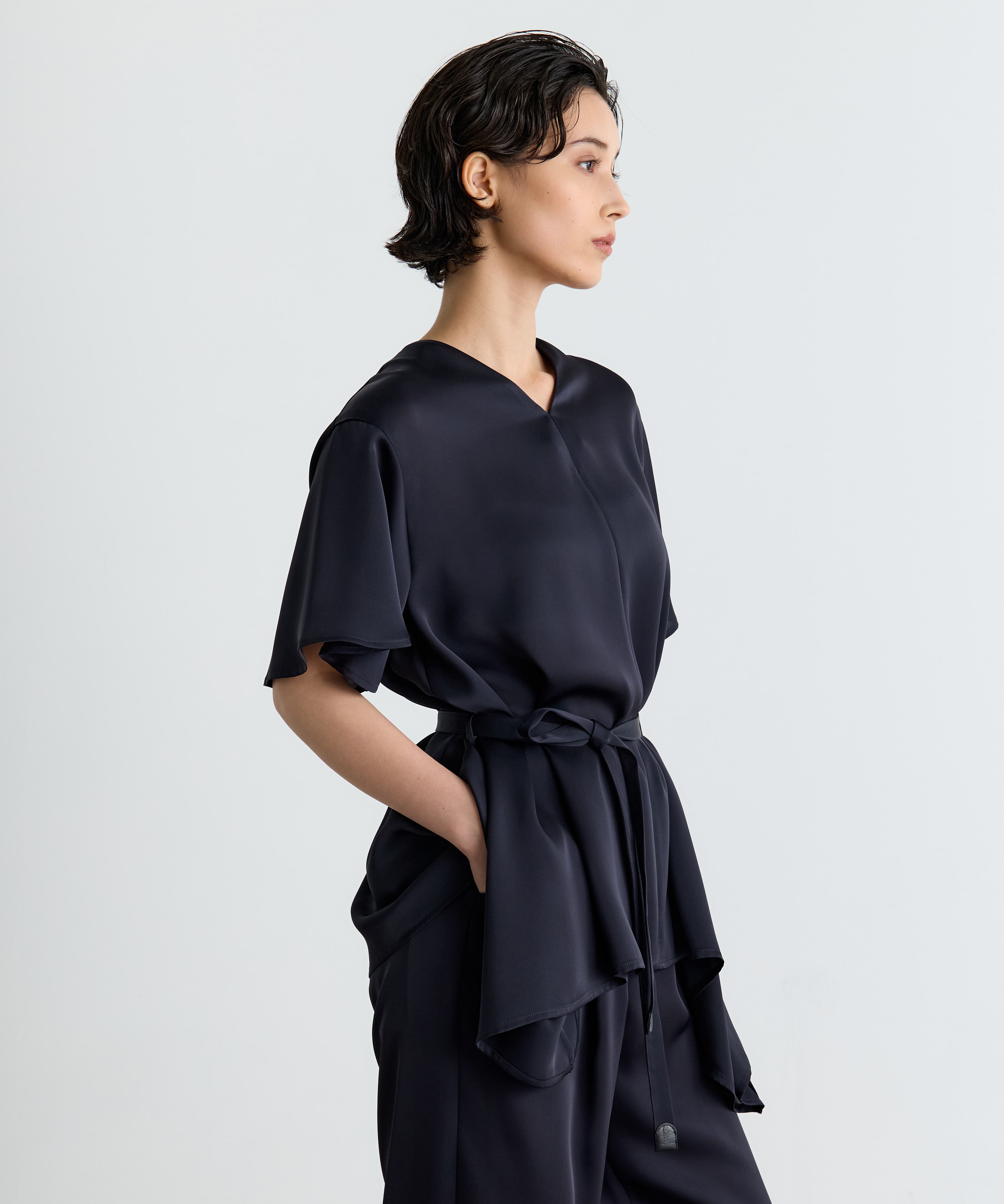 Satin Half Sleeve Blouse THE TOKYO