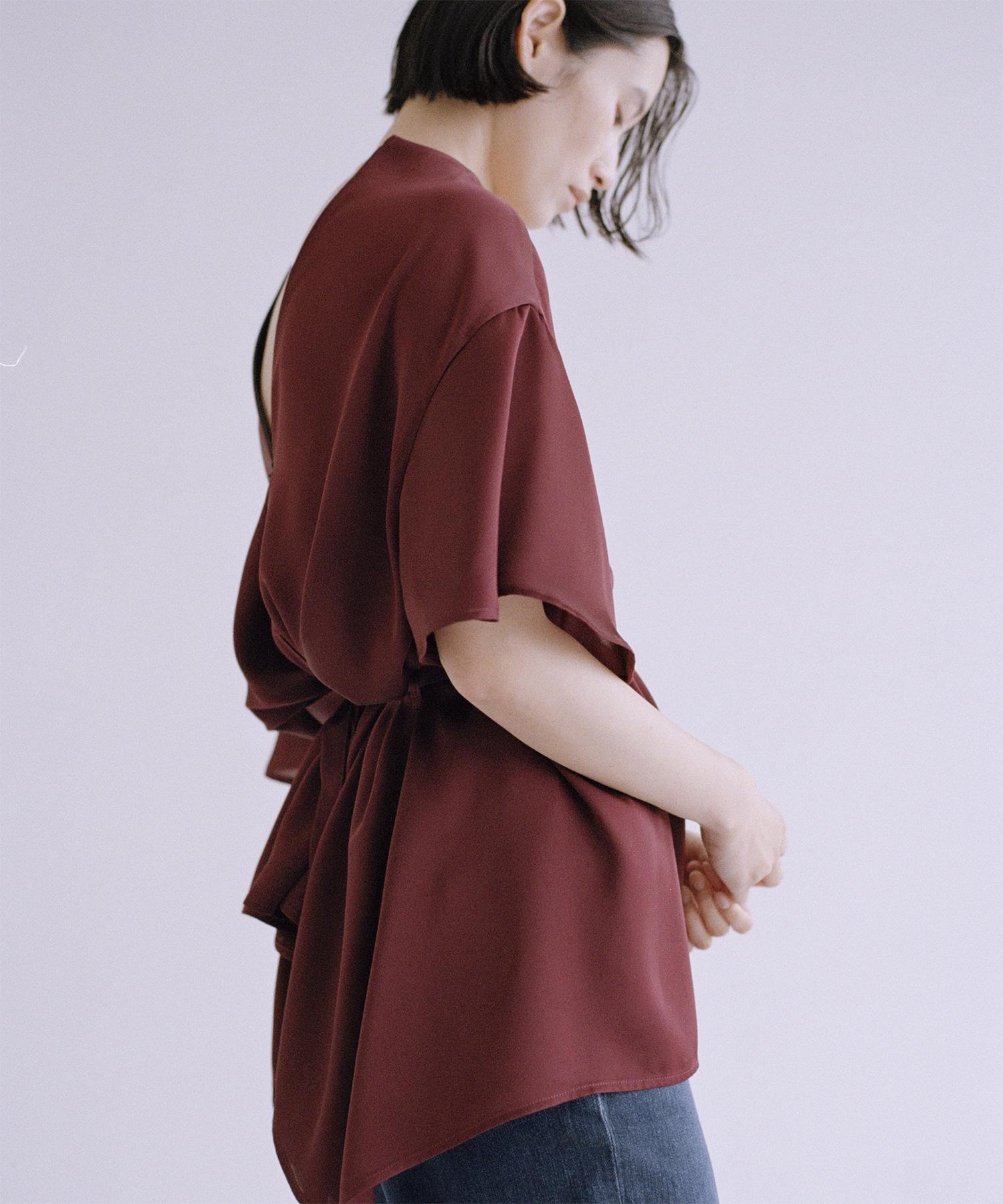 Satin Half Sleeve Blouse THE TOKYO