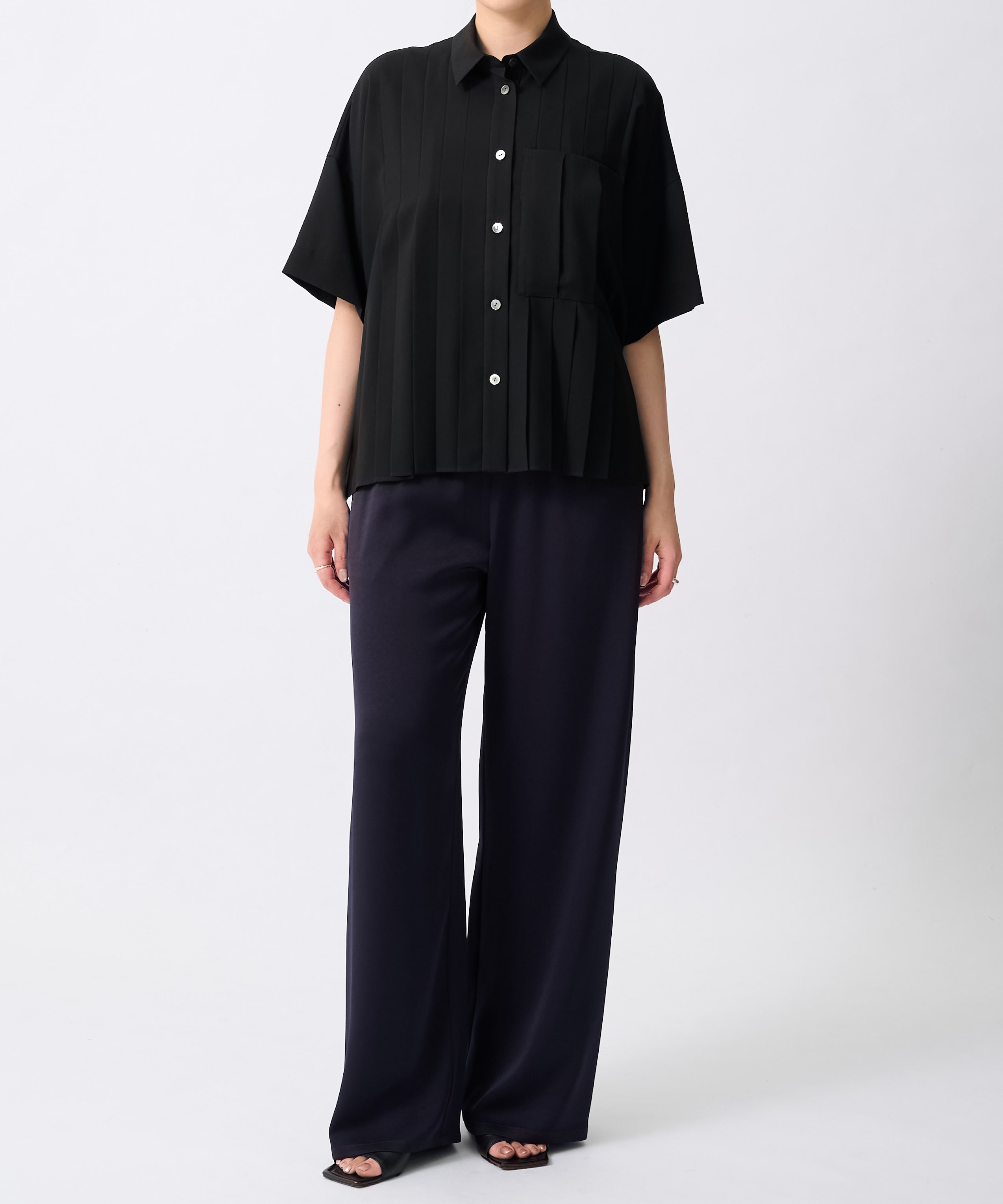 PLEATS WIDE BOX SHIRT ENFOLD