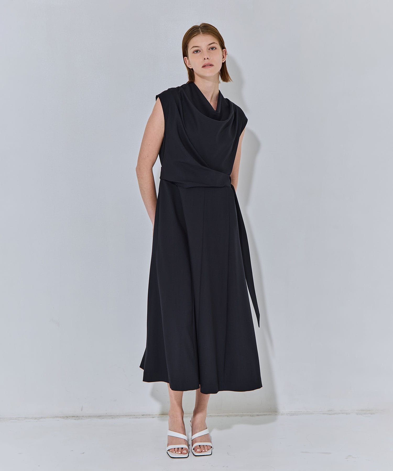 Cowl Neck Wool Dress THE TOKYO